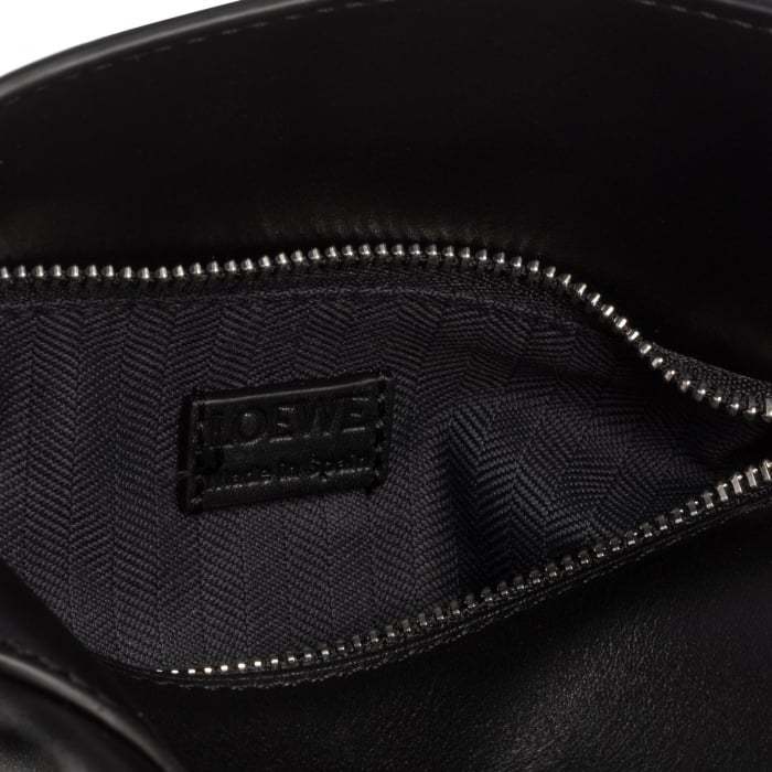 Loewe Mini Satin Cowhide Puzzle Edge Shoulder Bag In Black