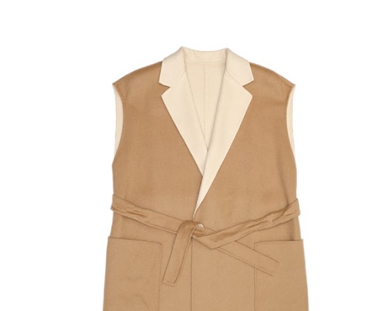 Max Mara Lapel Sleeveless Casual Jacket In Brown