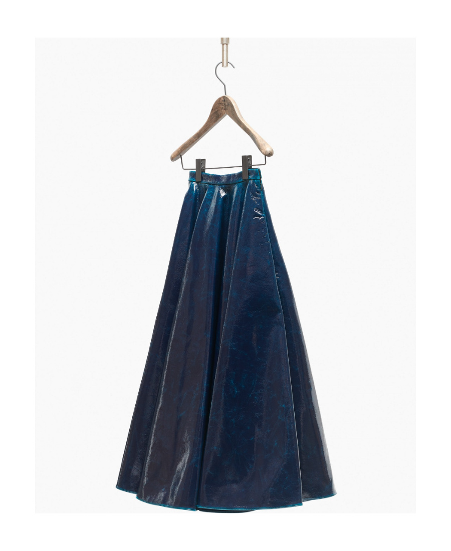 Alaïa High-waist Flared Midi Skirt In Blue
