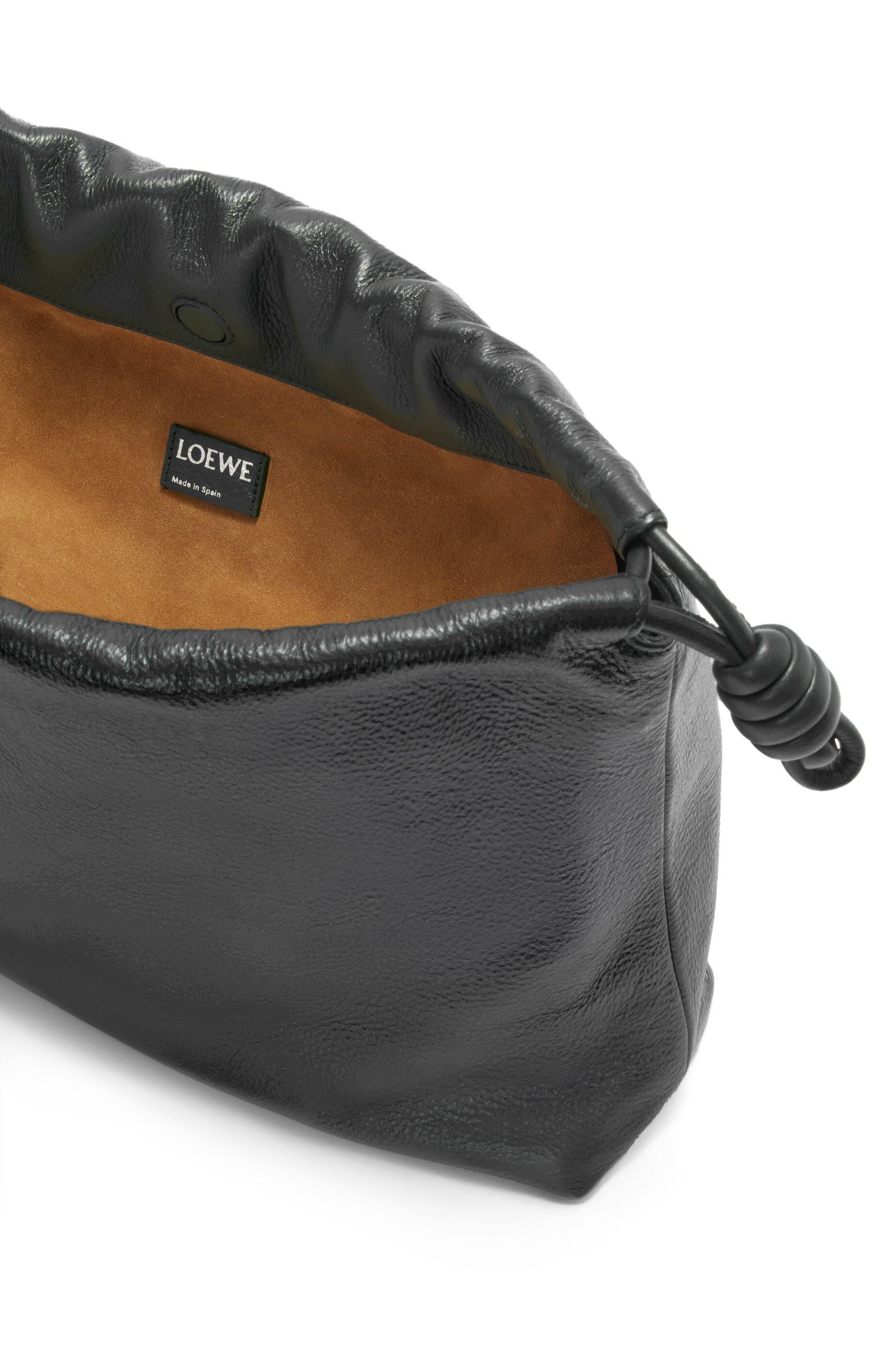 Shop Loewe Large Flamenco Purse In Deerskin In Black