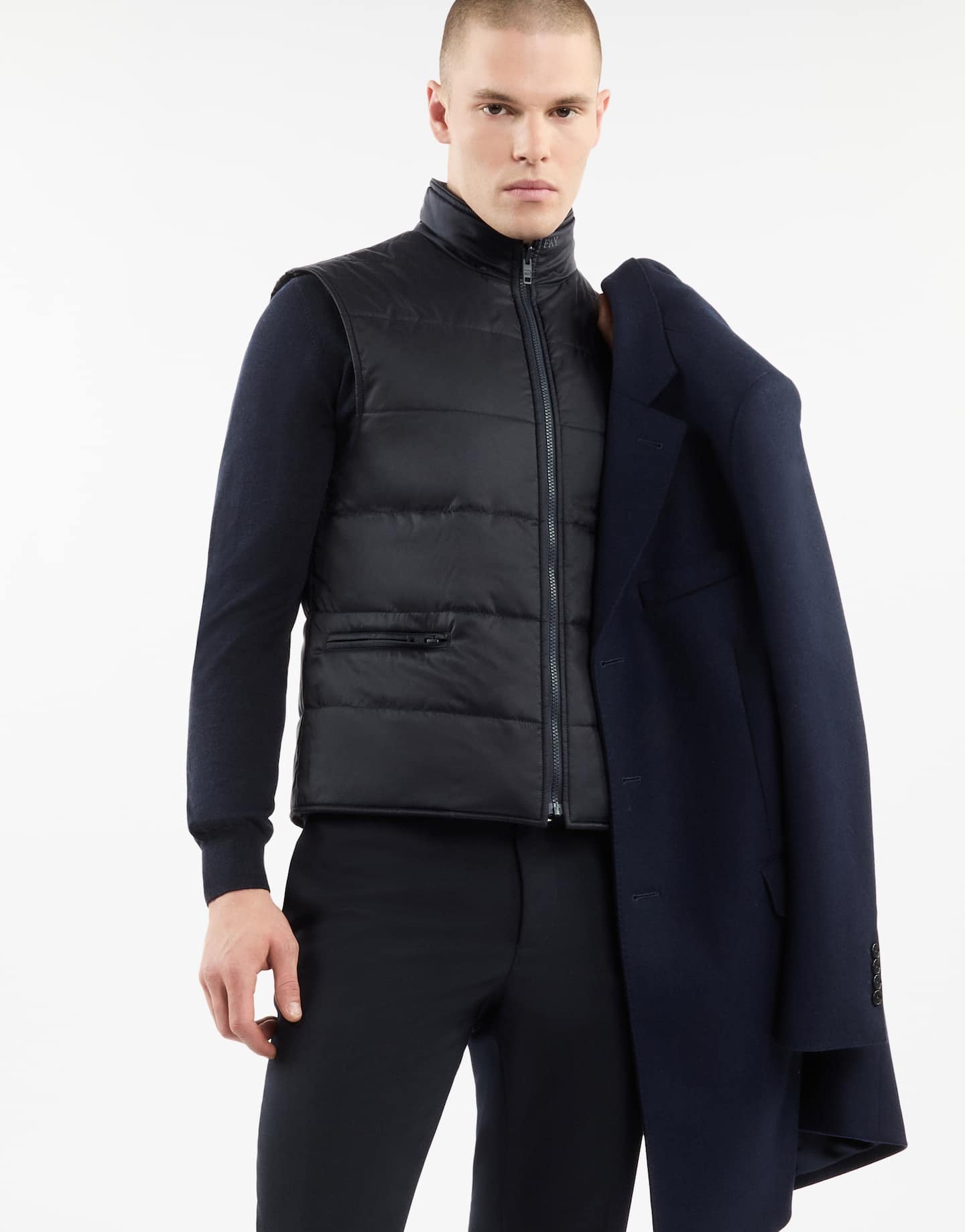 Fay Long-sleeved Single-breasted Coat In Black