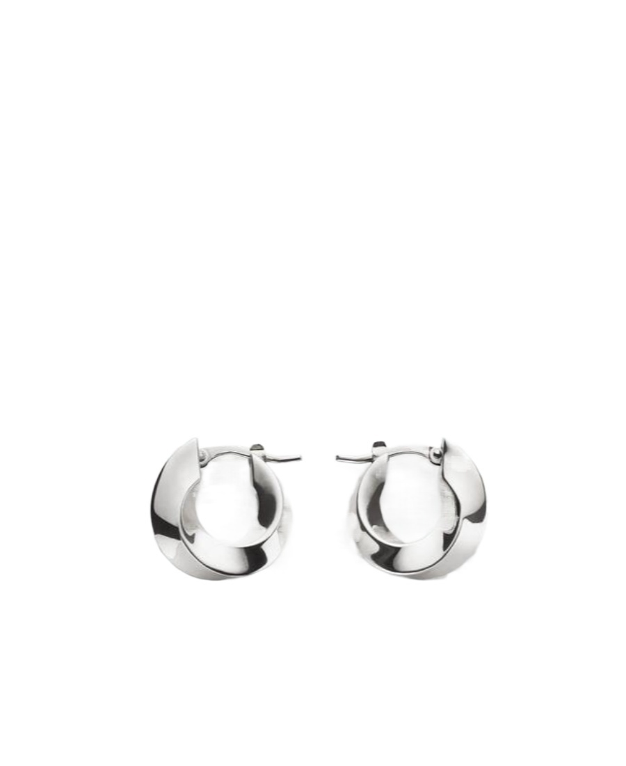 Bottega Veneta Twisted Ring Earrings In White
