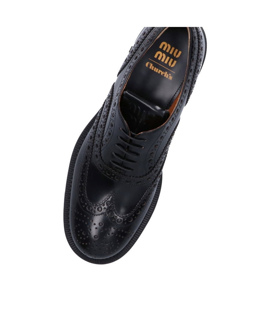 Miu Miu Church's X  Round Head Lace Up Business Dress Shoes In Black