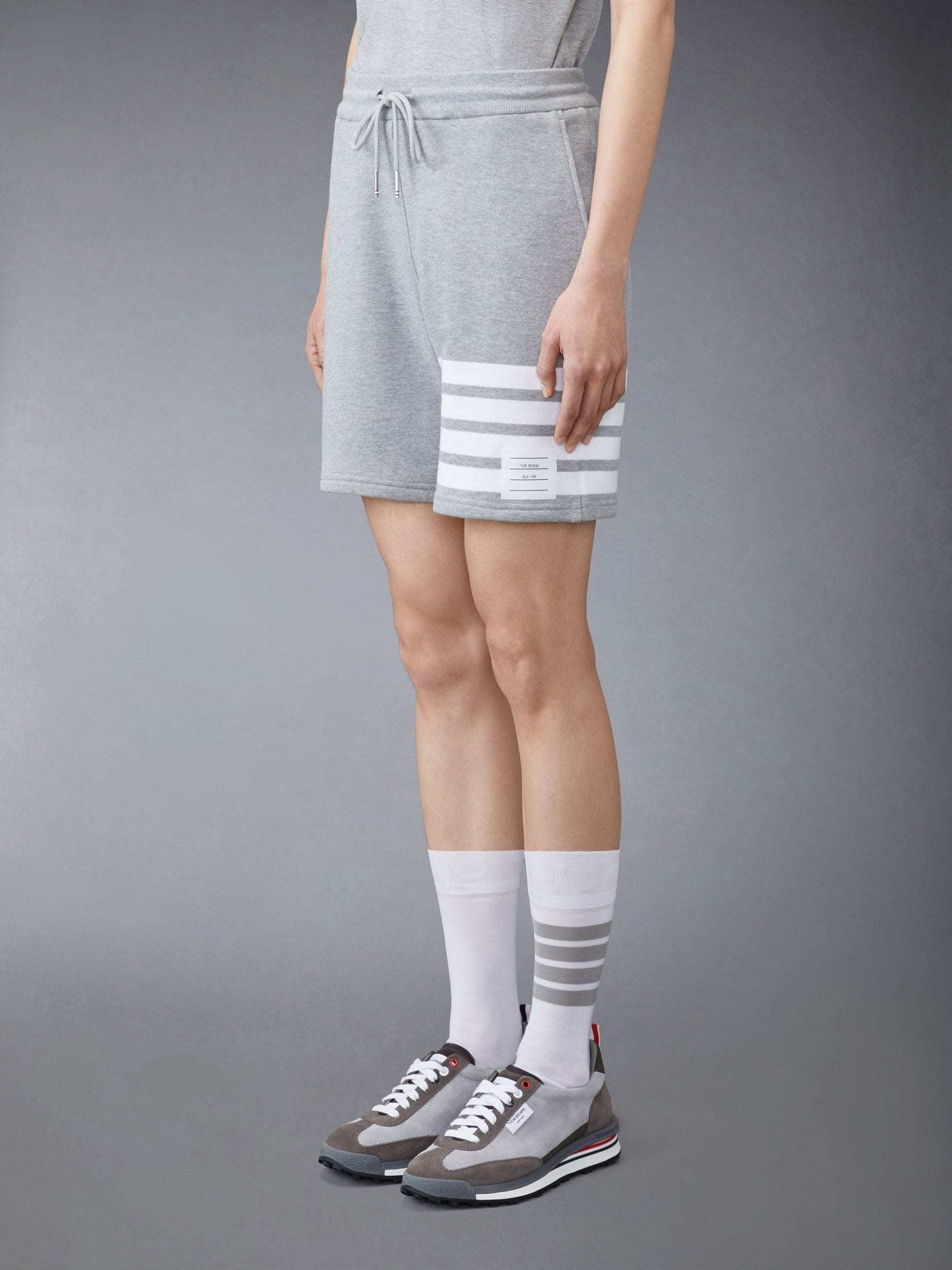 Thom Browne 4-bar Stripe Track Shorts In Gray