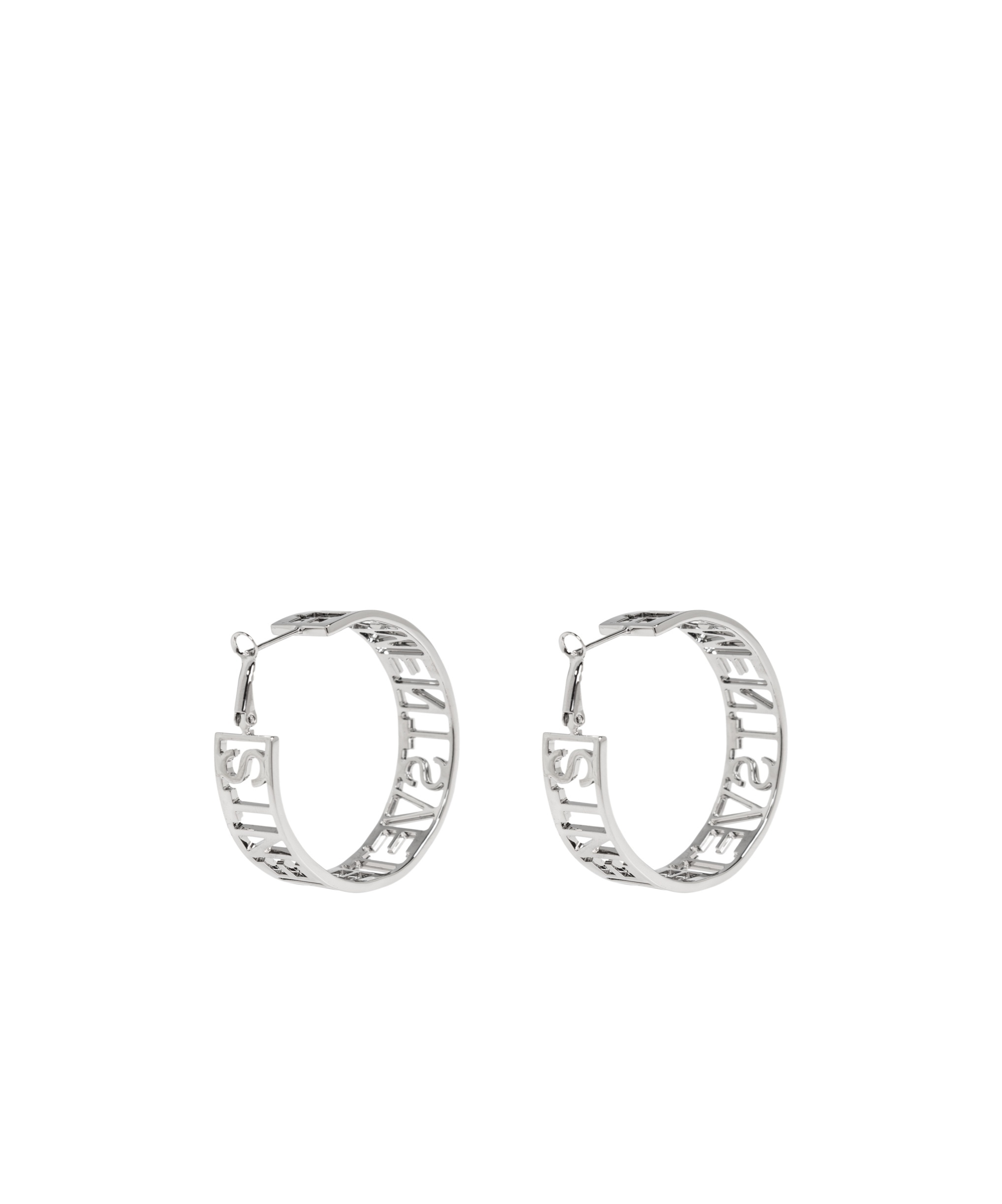 Vetements Buckle Earrings In White