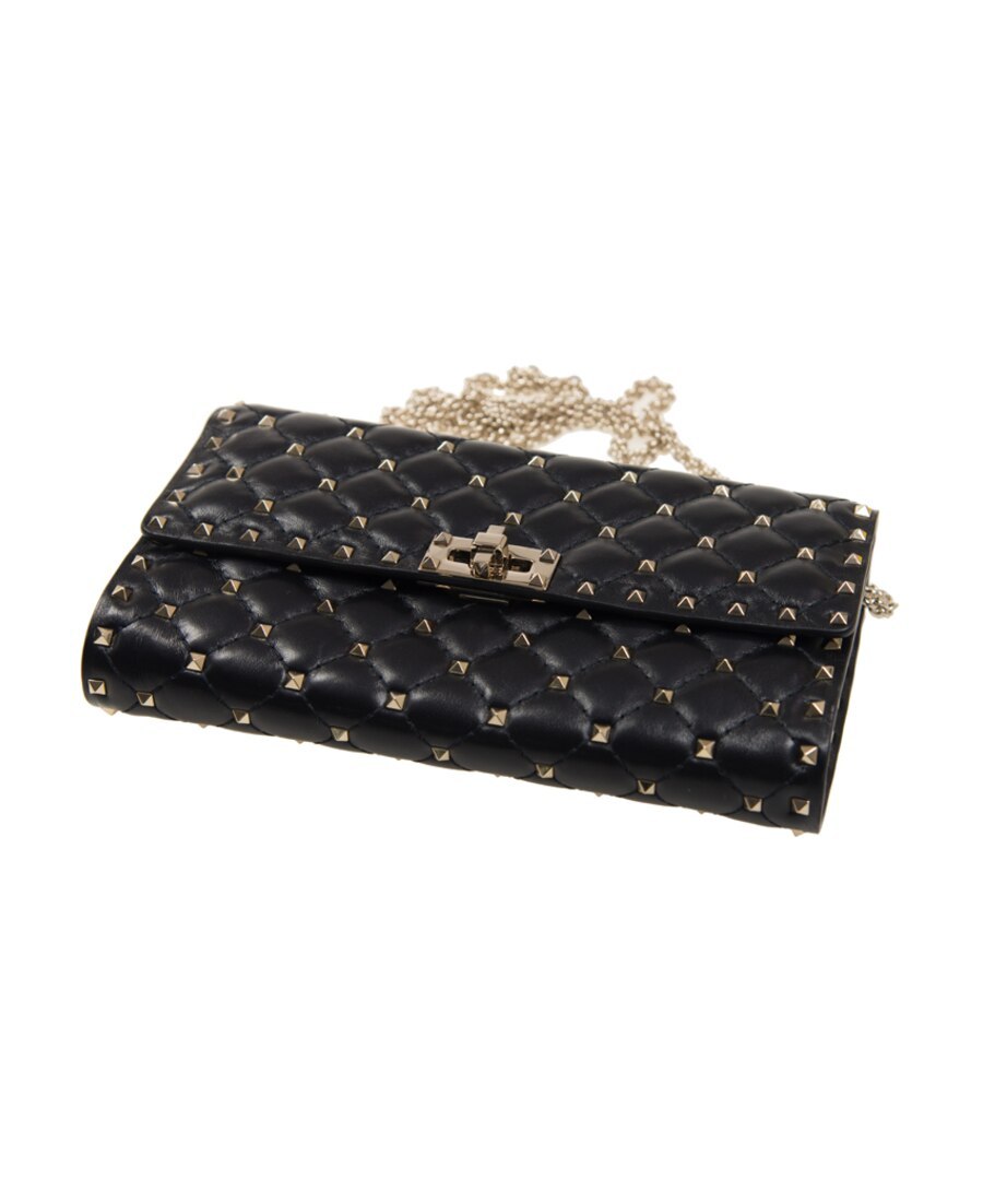 Valentino Rockstud Spike Shoulder Bag In Black
