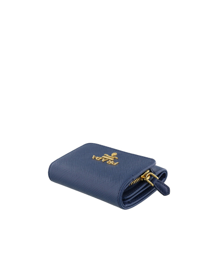 Prada Logo Wallet In Blue