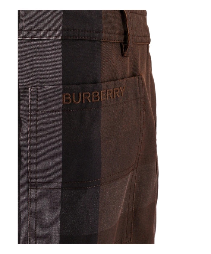 Burberry Brown Check Print Wide Leg Trouser In Black
