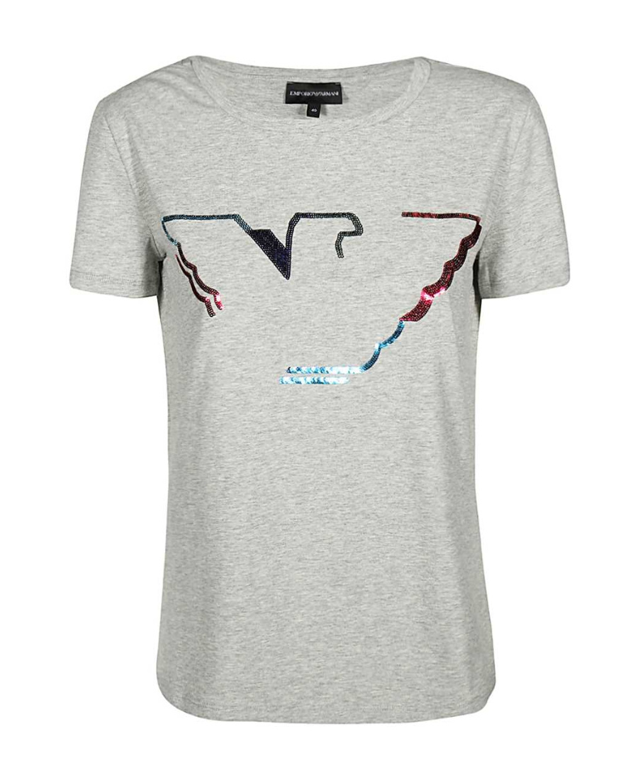 Emporio Armani T-shirt With Round Neck And Short Sleeves In Gray