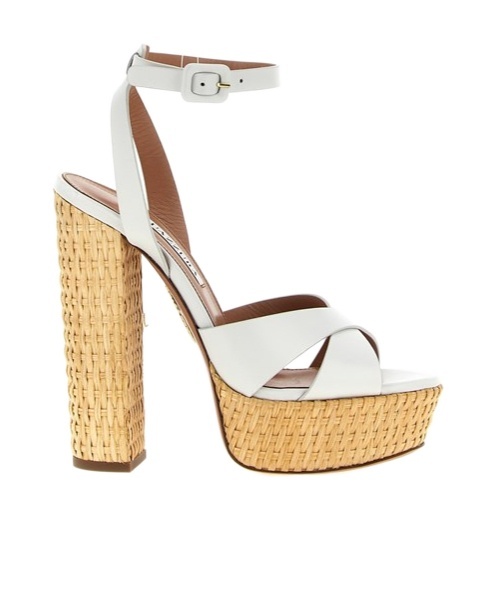 Aquazzura Sunseeker 140 Leather Platform Sandals In Nude