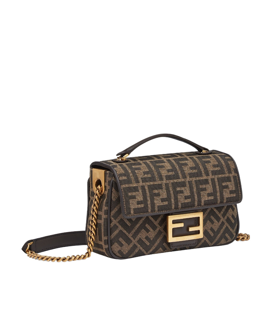 Fendi Mini Baguette Shoulder Bag In Black