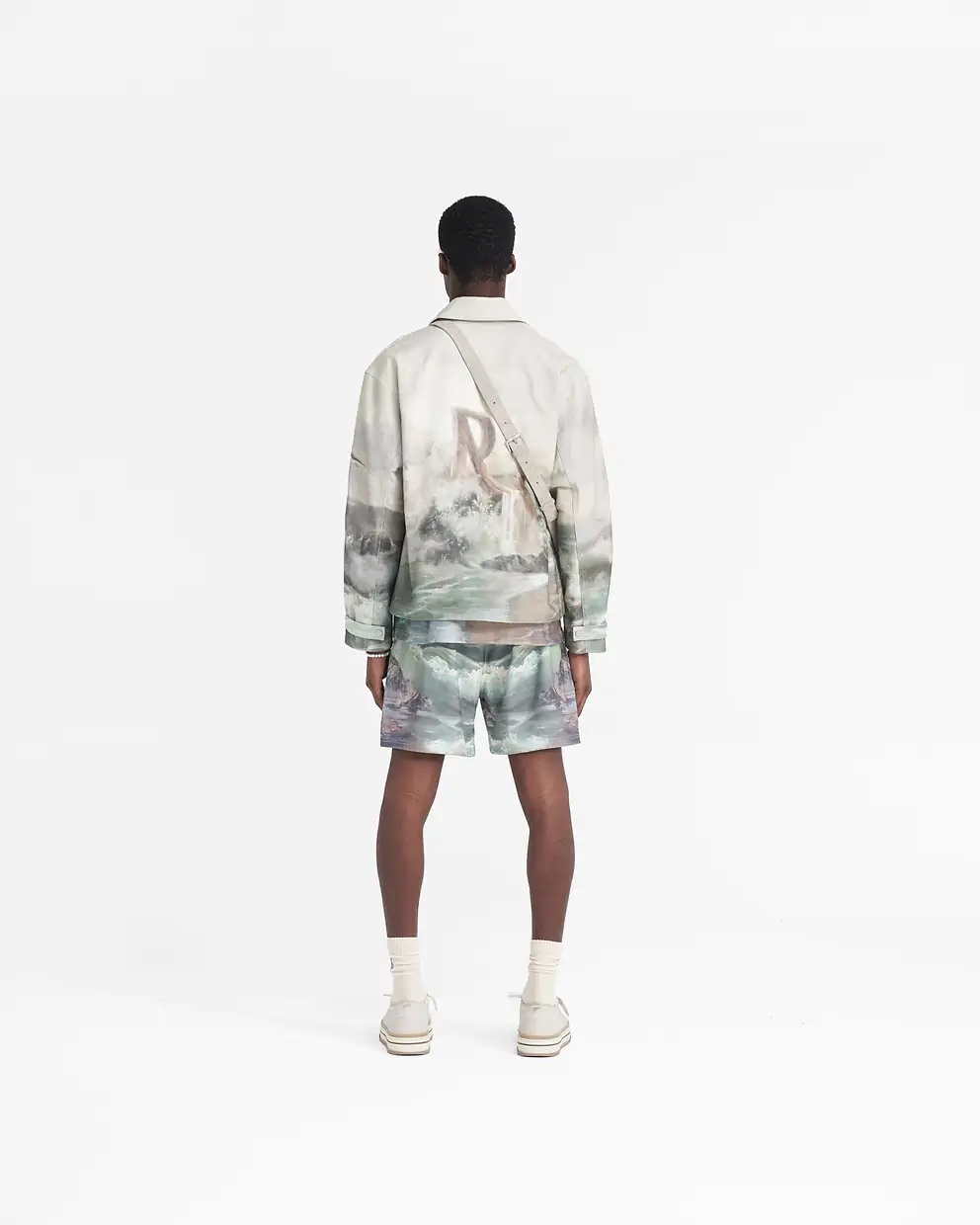 Represent Mens Multi Higher Truth Branded-print Denim Jacket In Gray