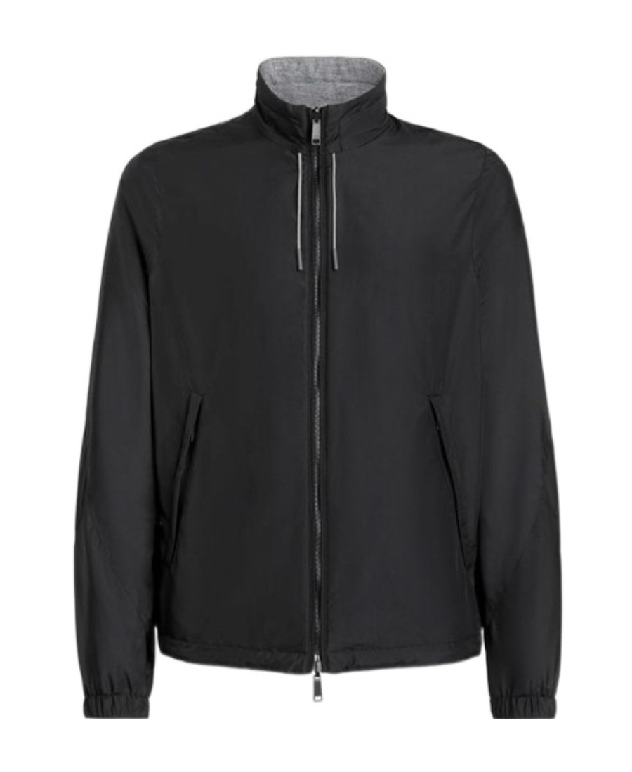 Zegna Logo-print Reversible Jacket In Black