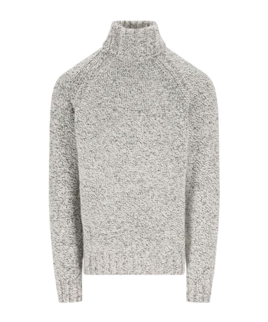 Zegna High-neck Raglan-sleeve Sweater In Gray
