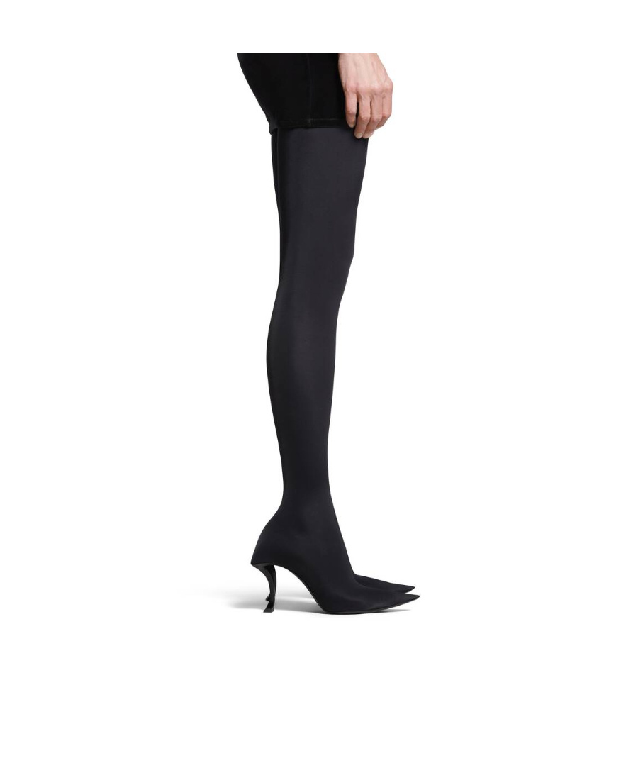 Balenciaga Hourglass Stretch-knit Over-the-knee Boots In Black