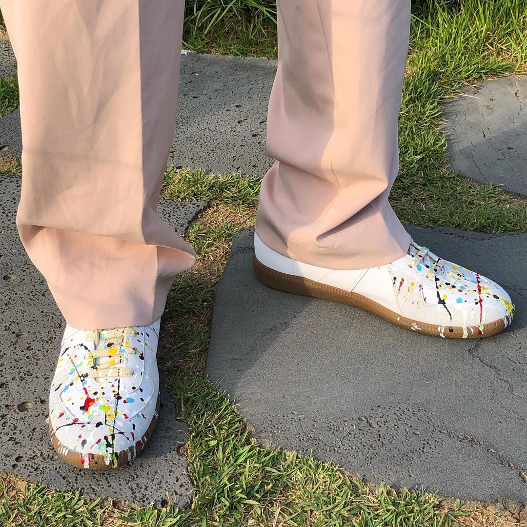 Maison Margiela Replica Paint Splatter-effect Low-top Sneakers In White