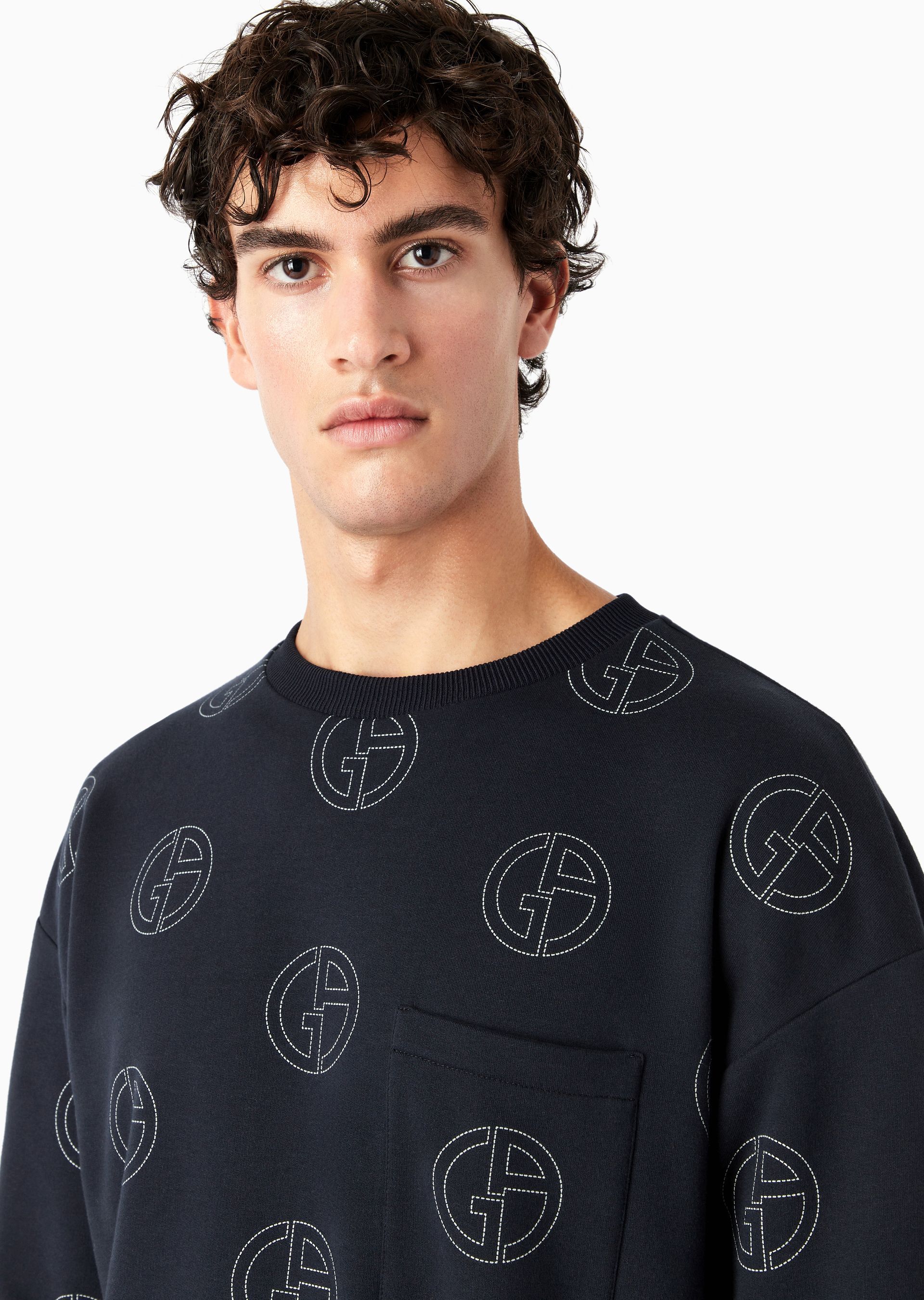 Giorgio Armani Sweatshirt In Blue