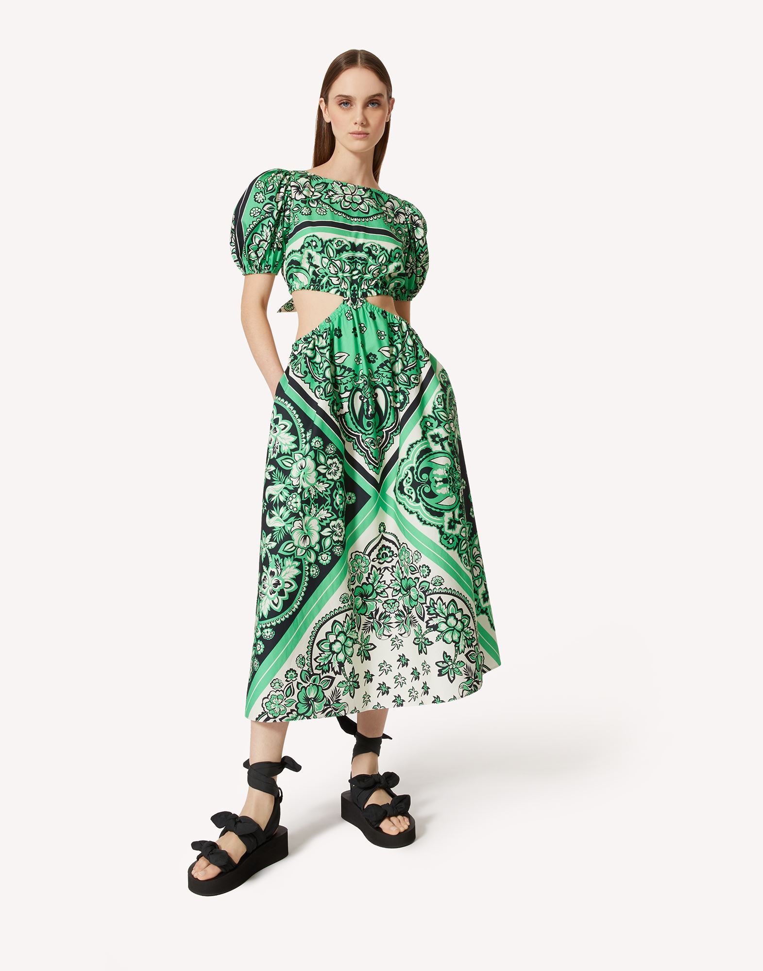 Red Valentino Short-sleeved Dress In Green