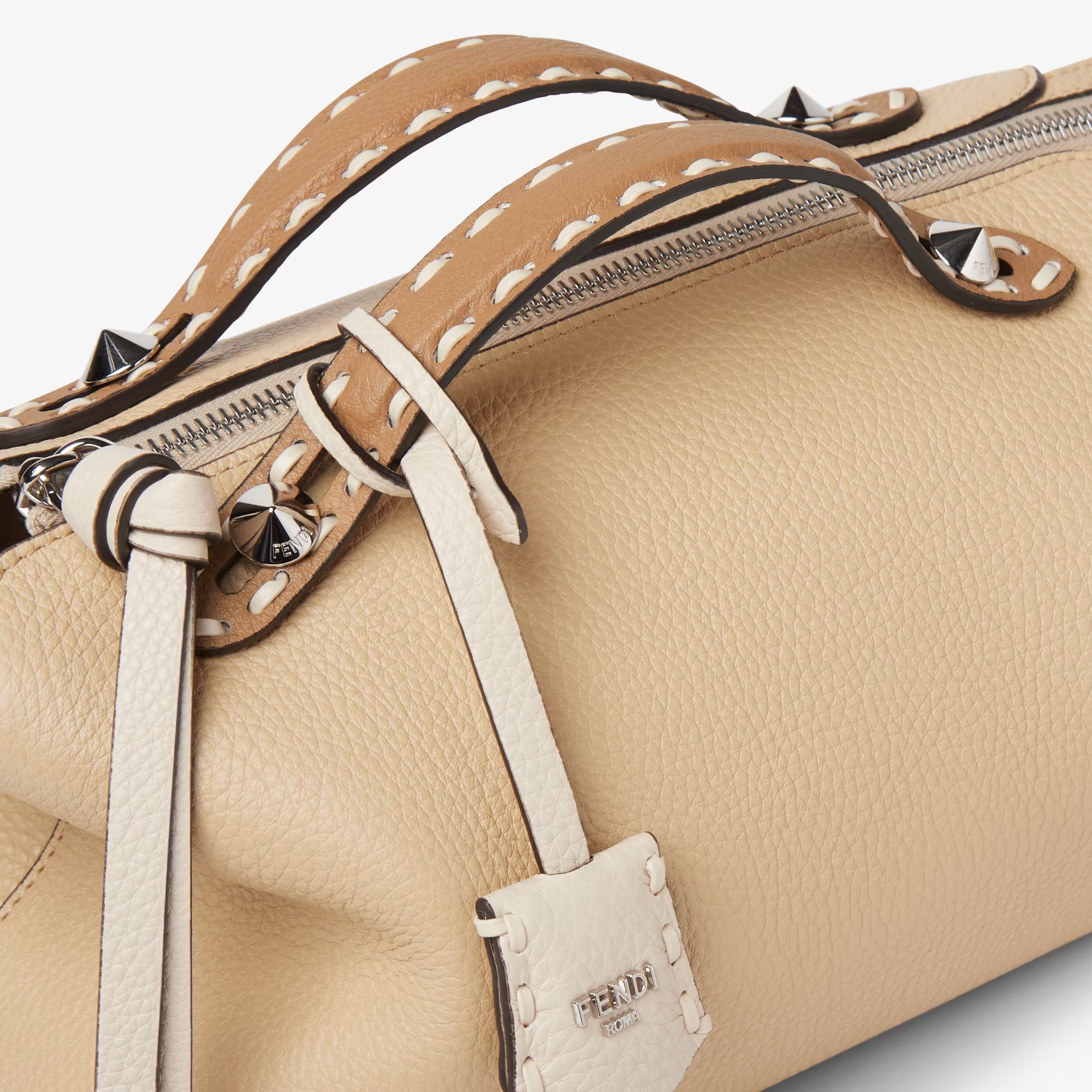 Fendi Dove Gray Selleria Mini-bag With 156 Hand-sewn Topstitches