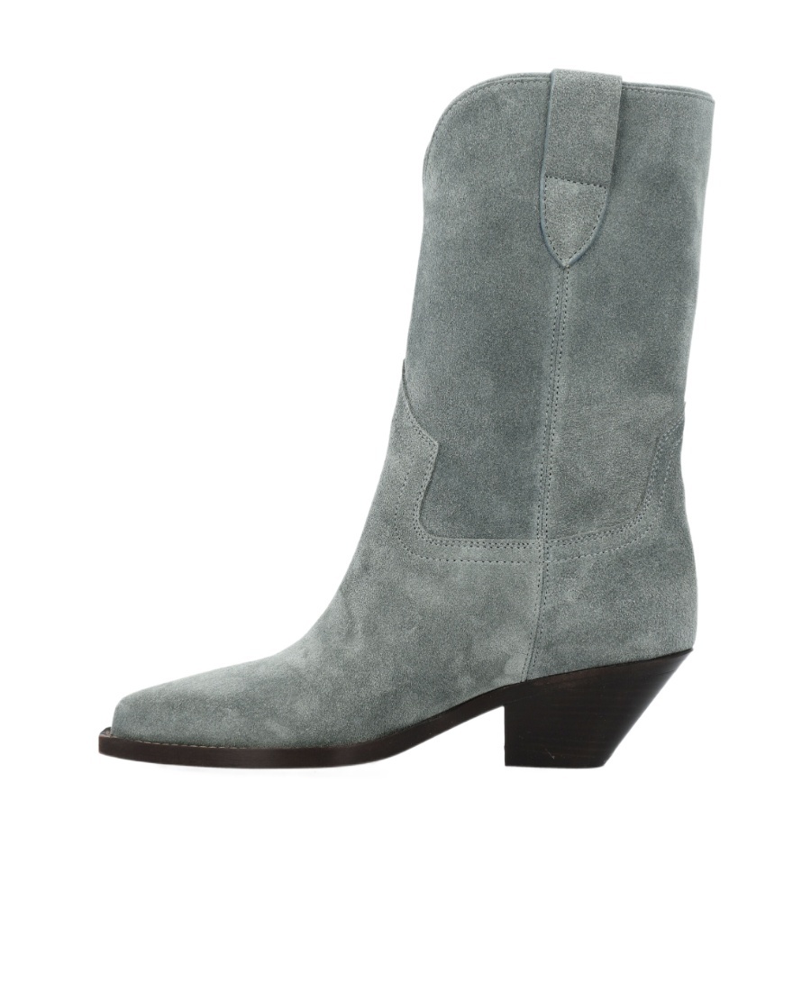 Isabel Marant Dahope Suede Cowboy Boots In Gray