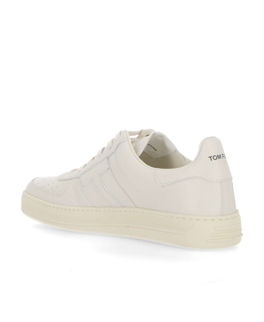 Tom Ford Round Head Lacing Low-cut Casual Sneakers In White