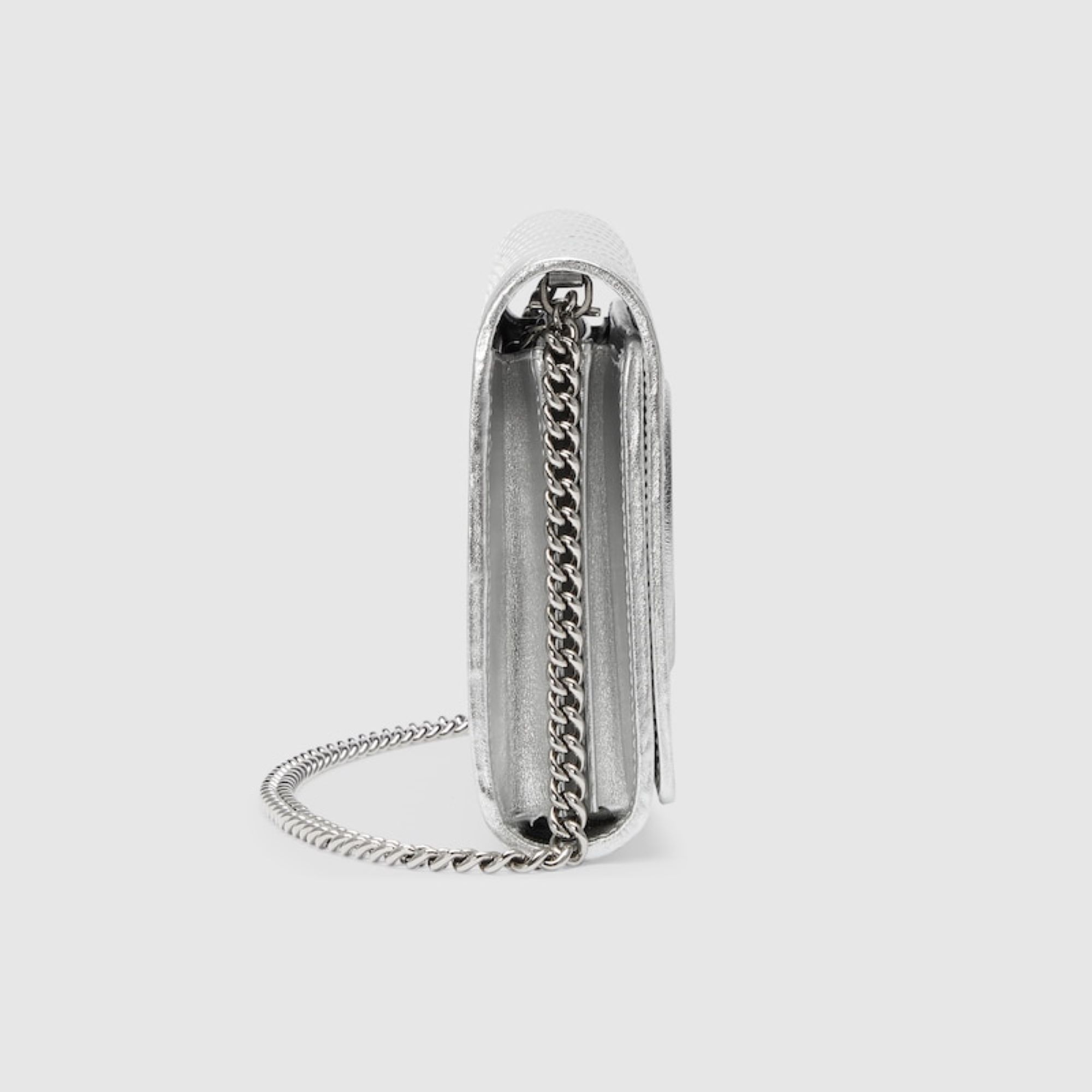 Gucci Blondie Metallic Crossbody Bag In White