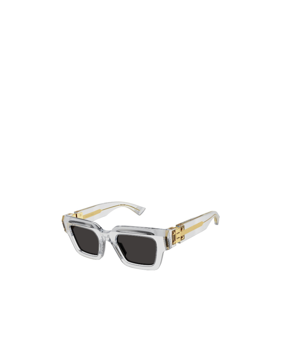 Bottega Veneta Hinge Square-frame Sunglasses In Black