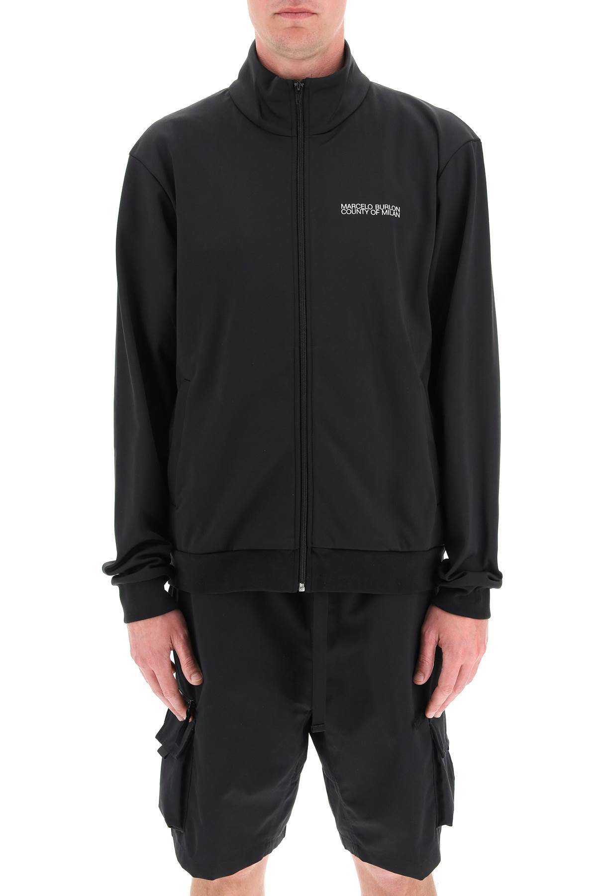 Marcelo Burlon County Of Milan Tempera Cross Zip Track Jacket In Black
