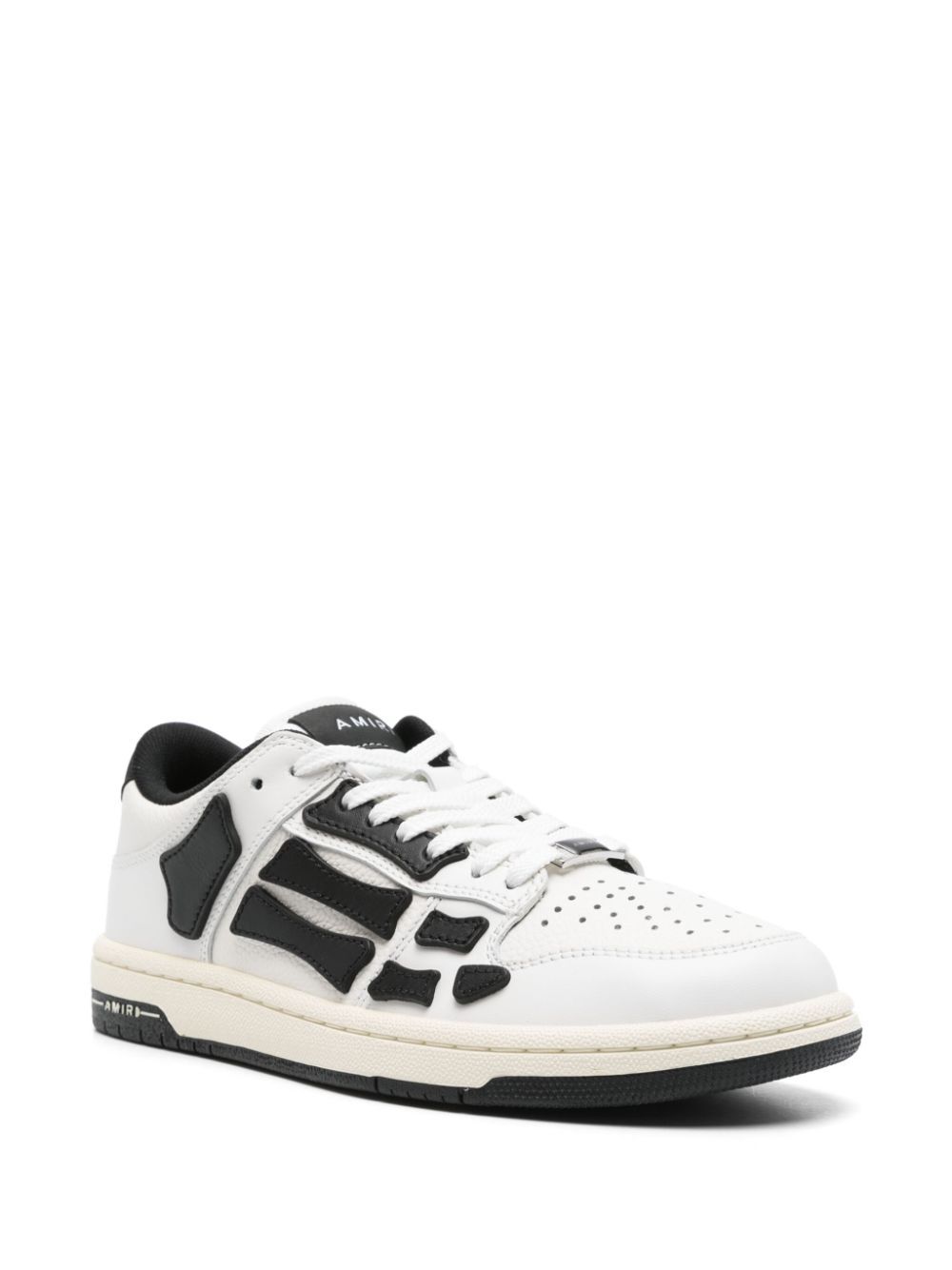 Amiri 'skel Top Low' White And Black Sneaker With Logo Patch On The Tongue And Contrasting Details On The