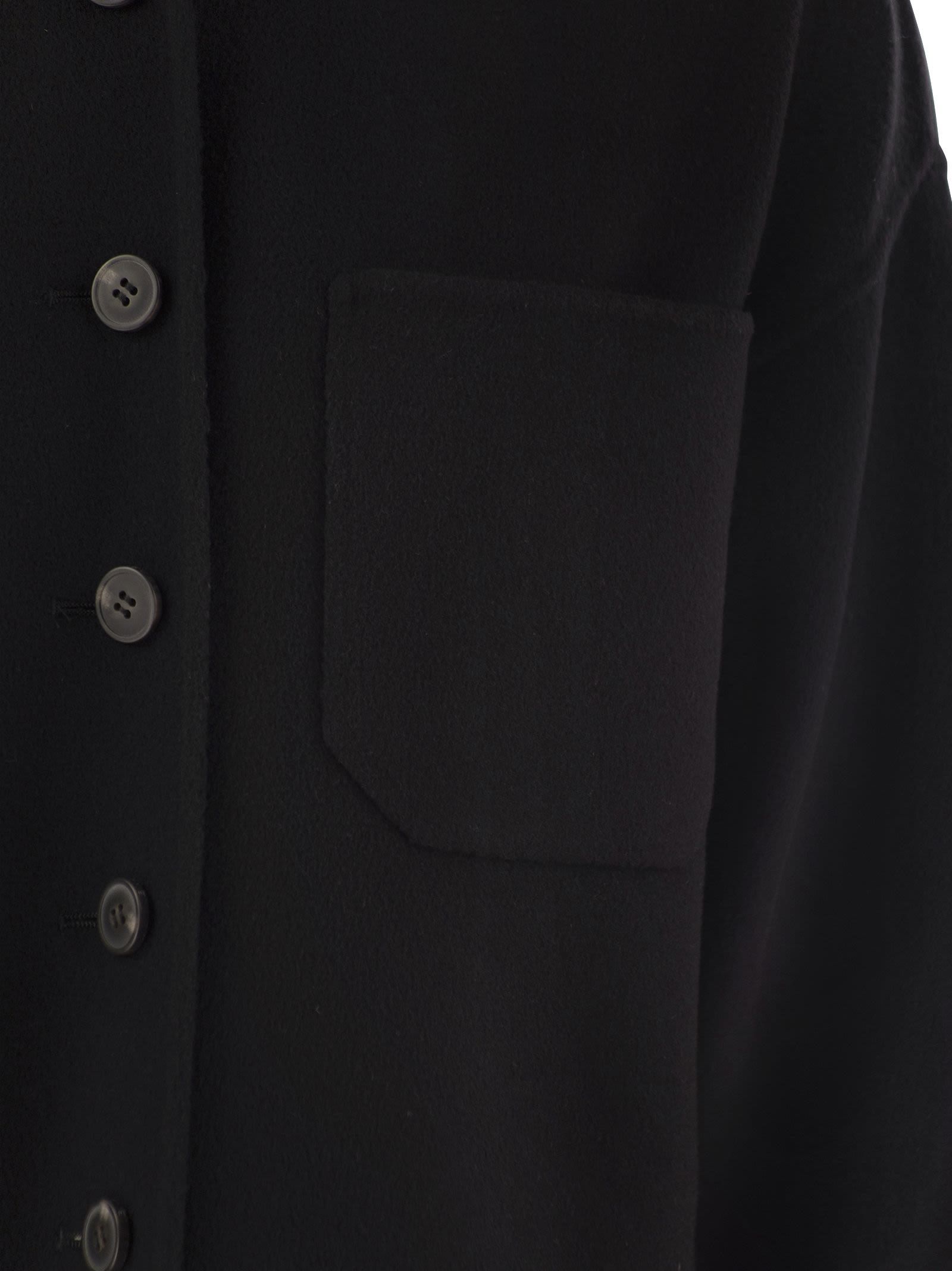 Weekend Max Mara Wool Shirt Jacket In Black