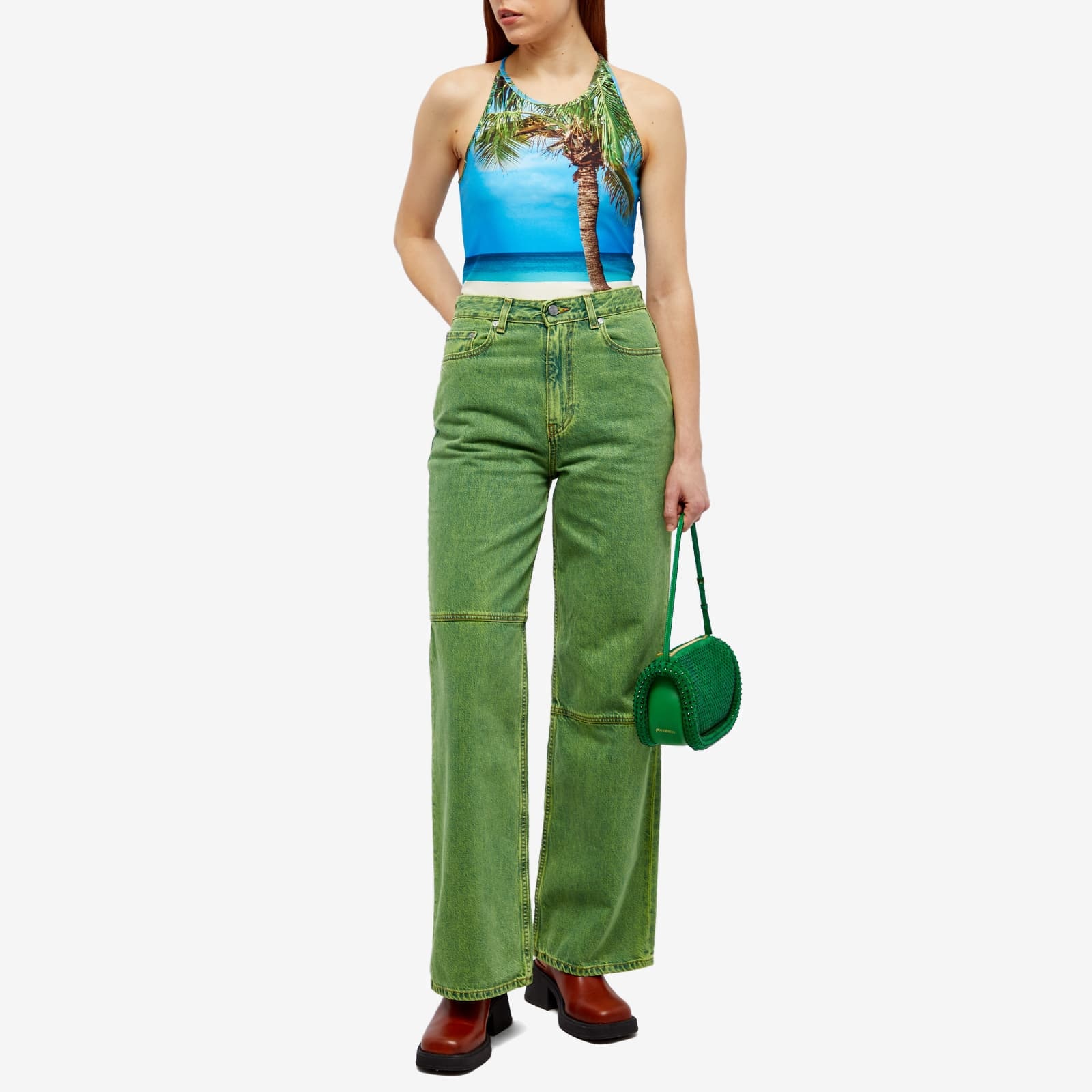Jw Anderson Printed Halterneck Top In Blue