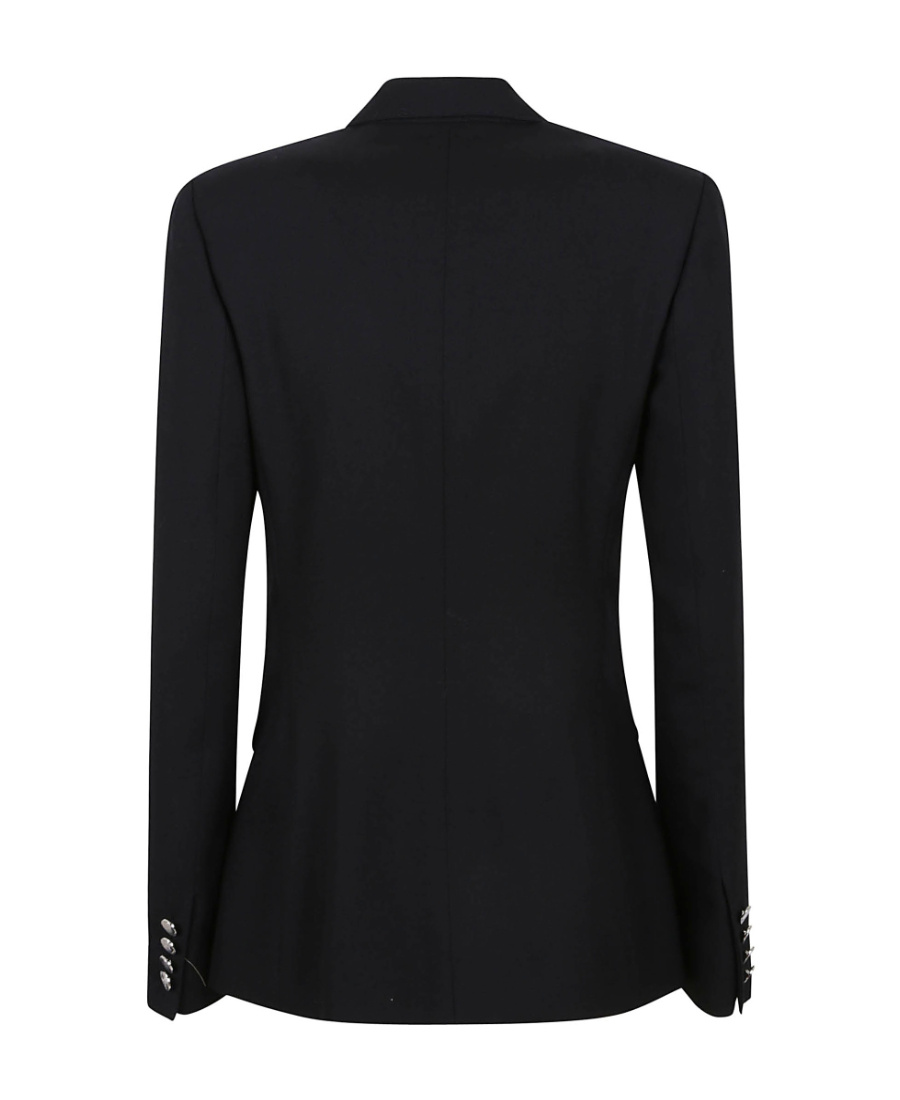 Ralph Lauren Double-breasted Long-sleeved Blazer In Black
