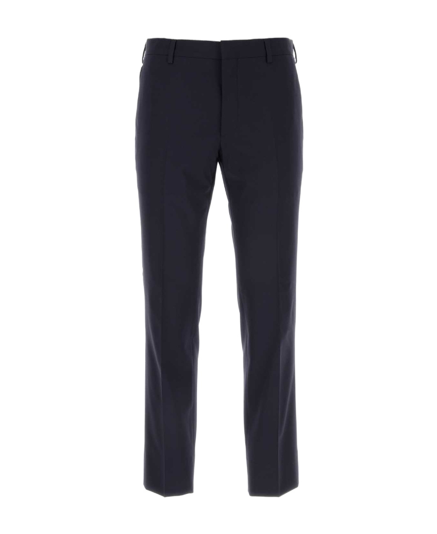 Prada Wool Stretch Pant With Pockets And Loops In Blue