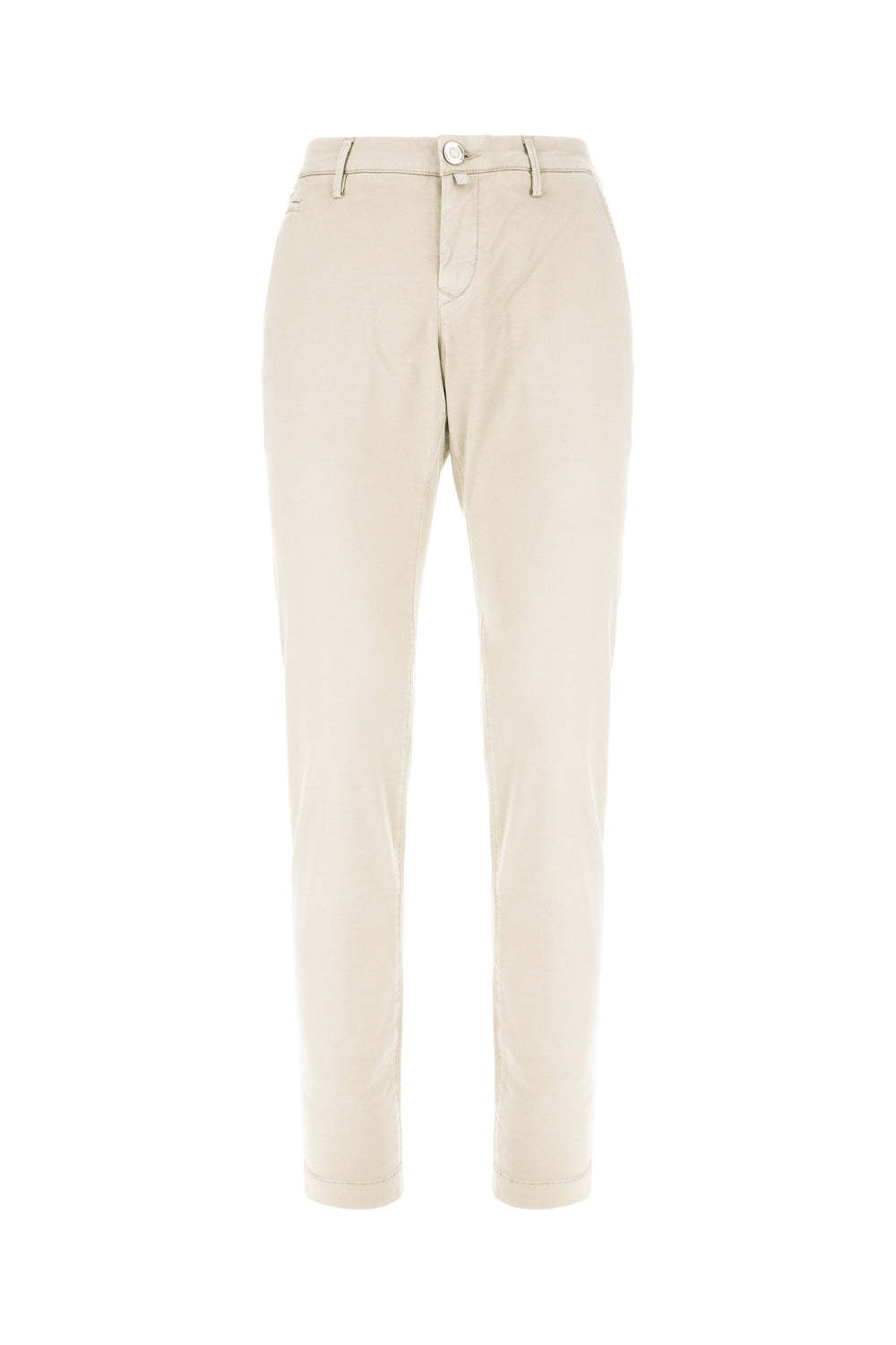 Jacob Cohen Stretch Cotton Blend Trousers With Pockets And Belt Loops In Neutral
