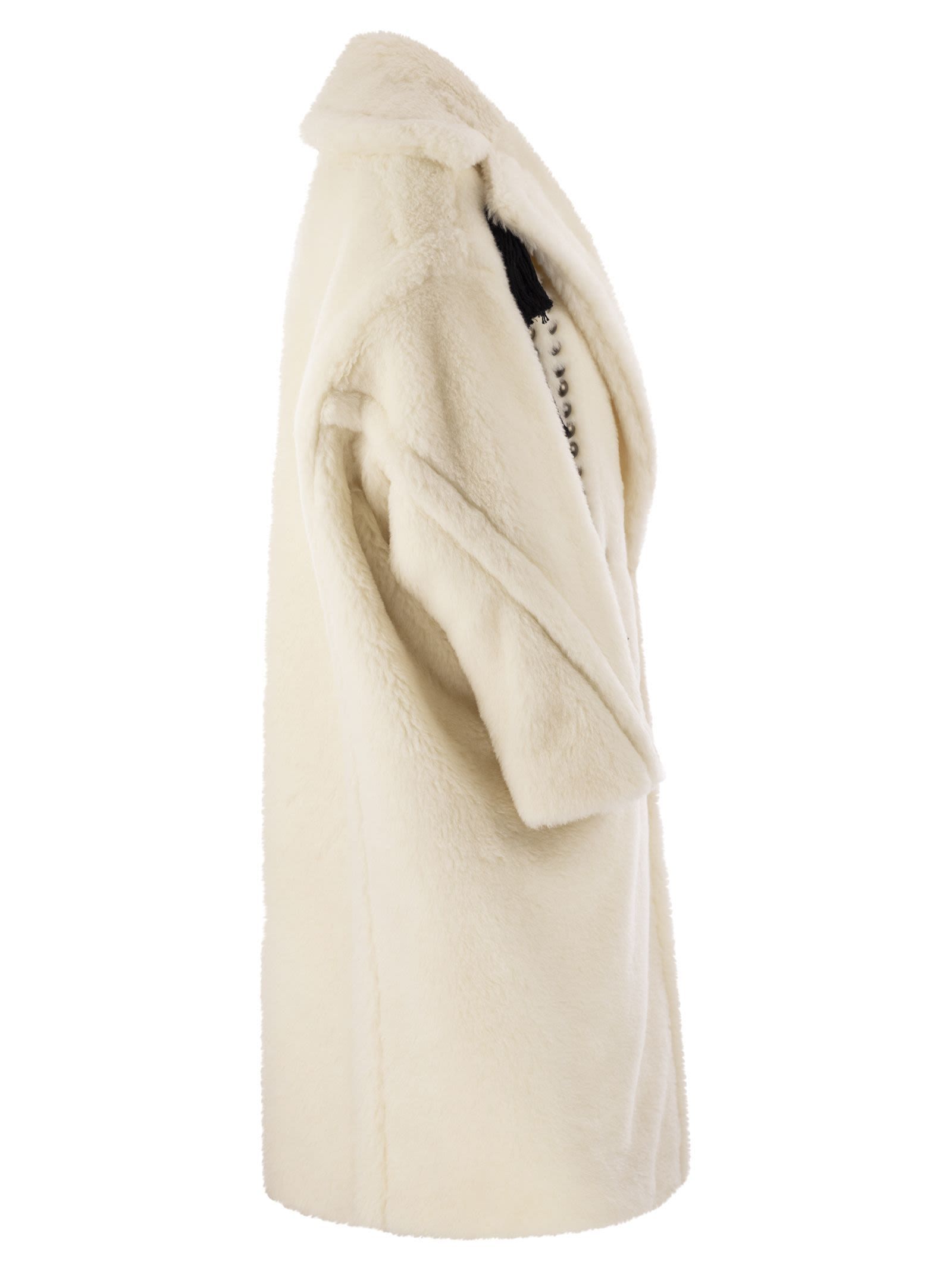 MAX MARA FAUX-FUR DOUBLE-BREASTED COAT
