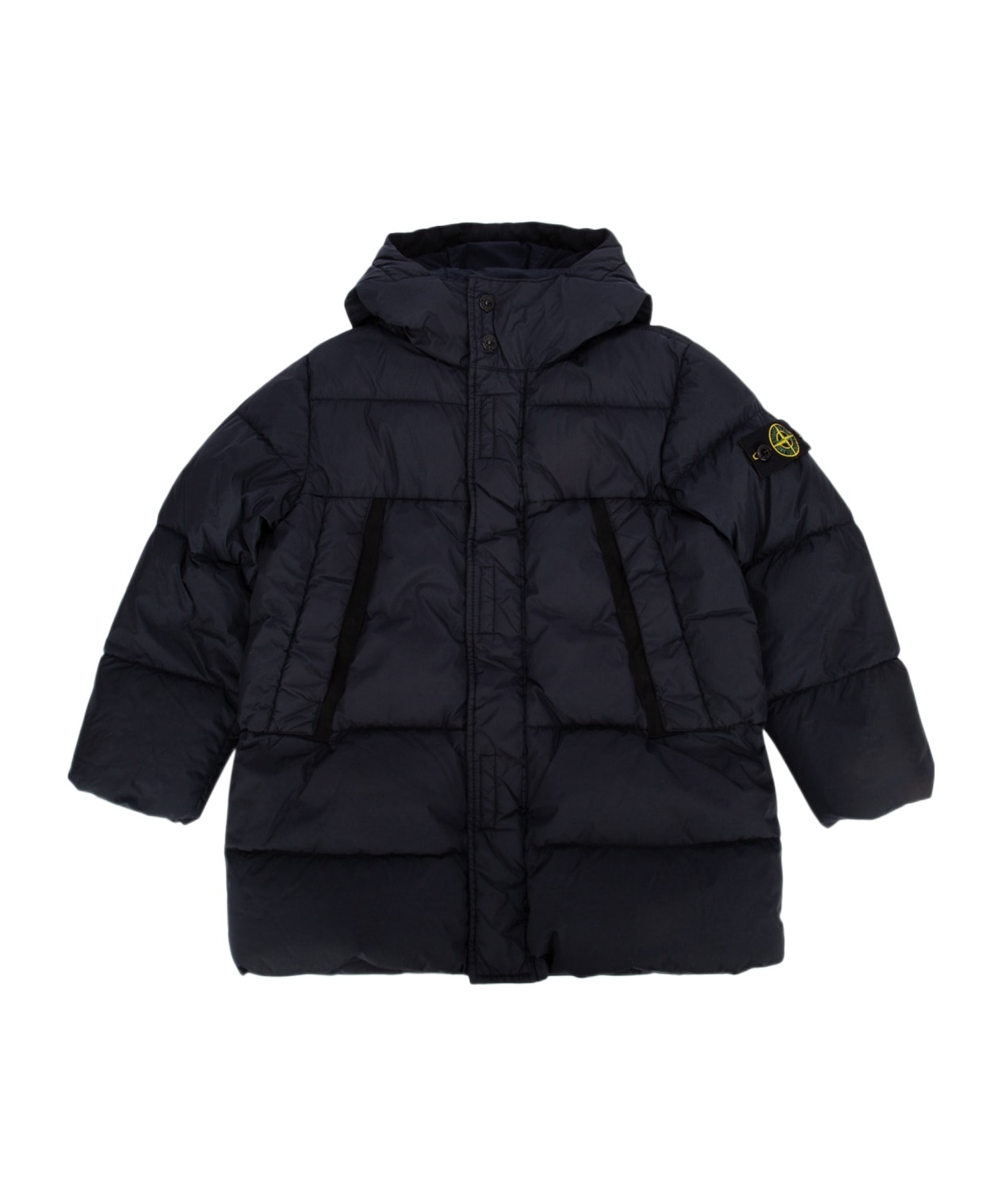 Stone Island Compass-badge Padded Coat In Blue