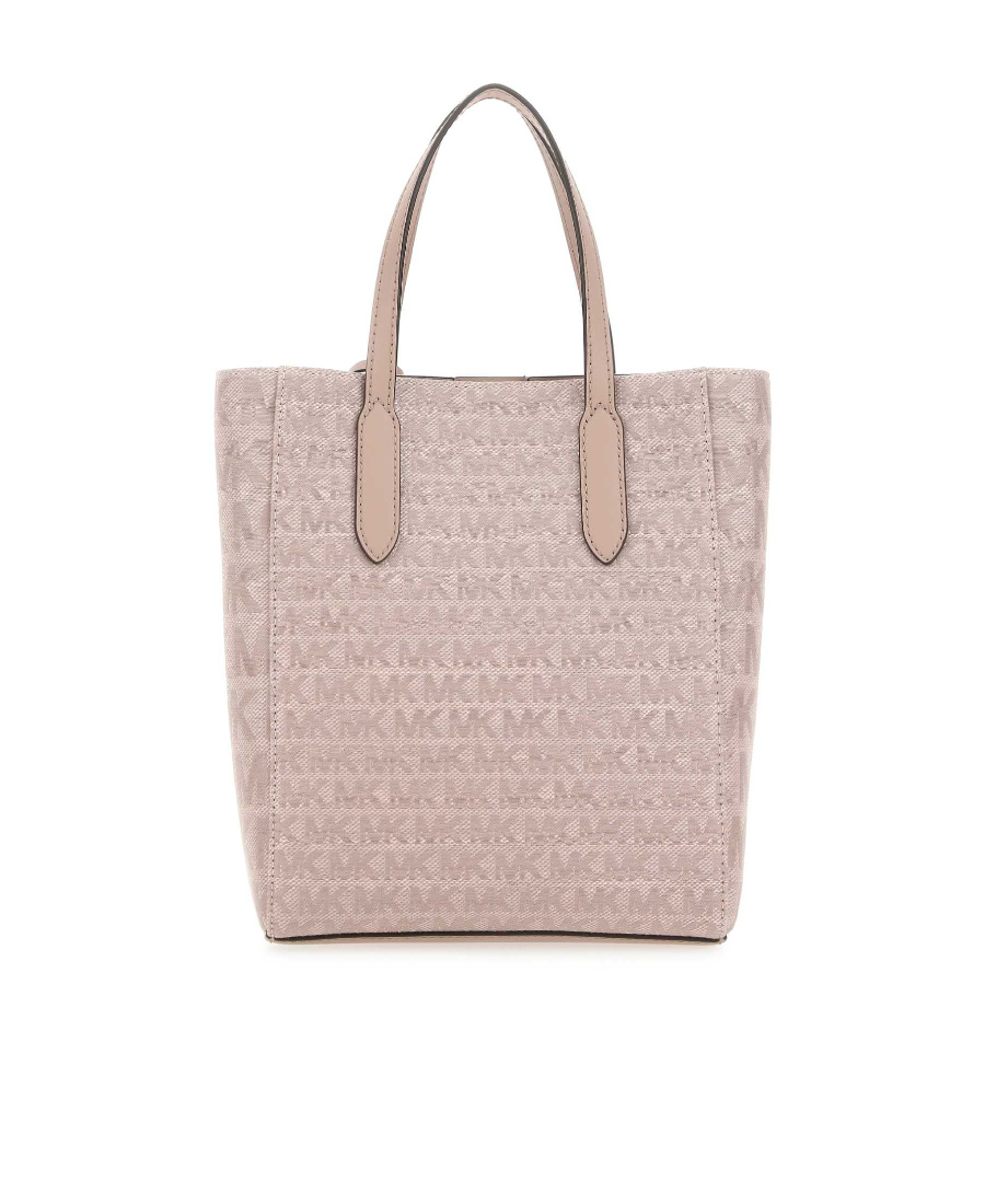 Michael Michael Kors Monogram Patterned Top Handle Bag In Nude