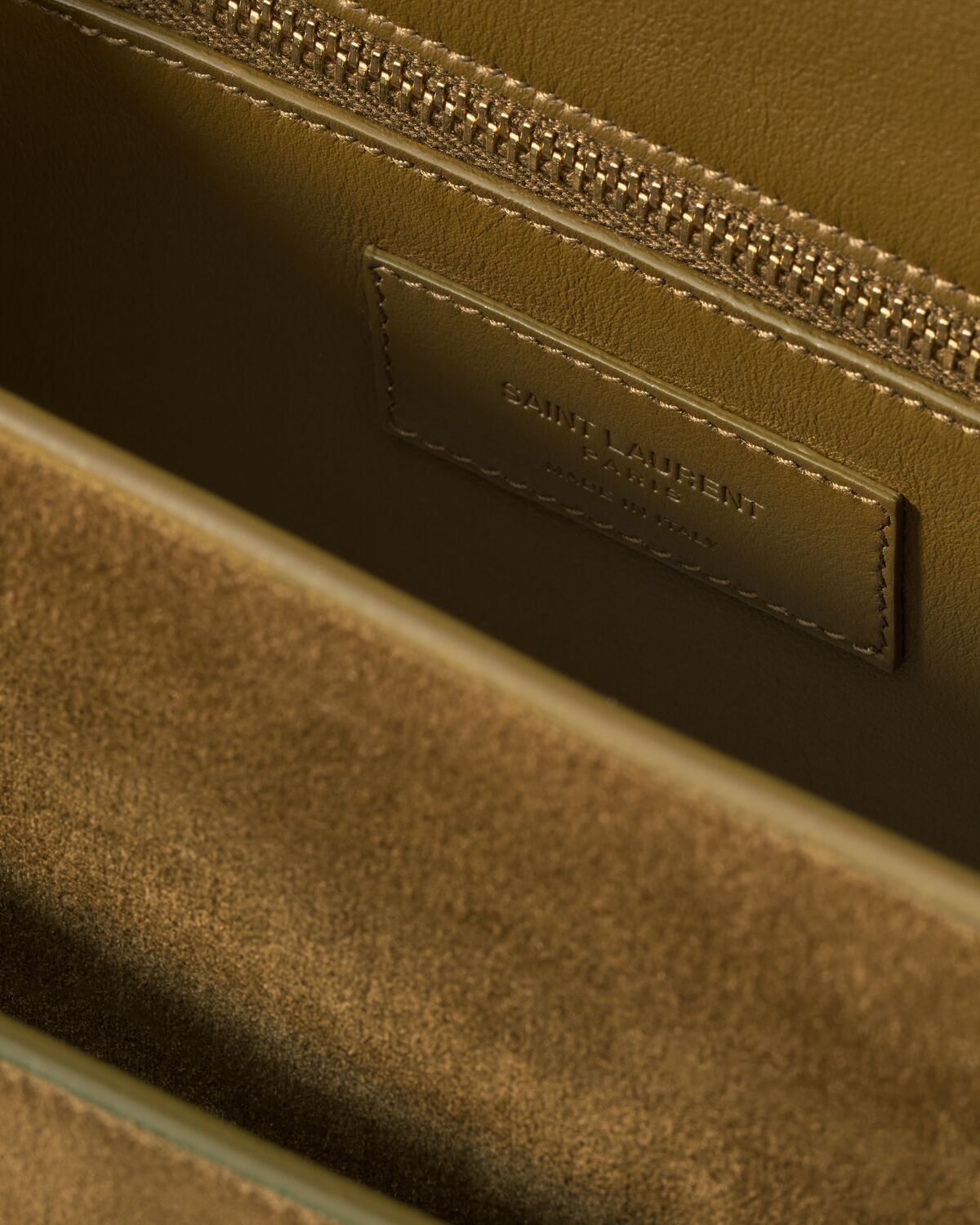 Saint Laurent Niki Satchel In Suede In Green