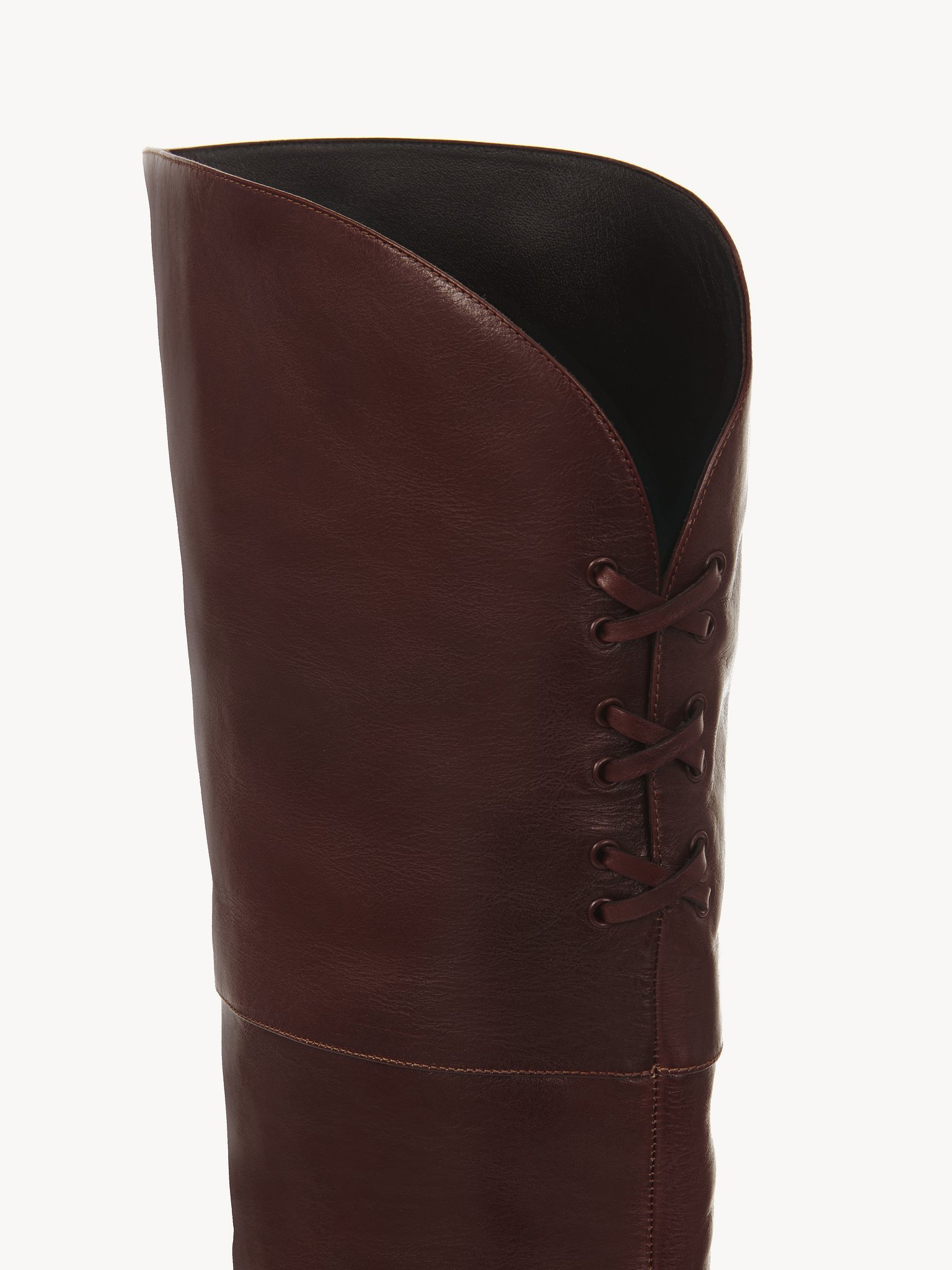Chloé Eve Leather Over-the-knee Boots In Burgundy