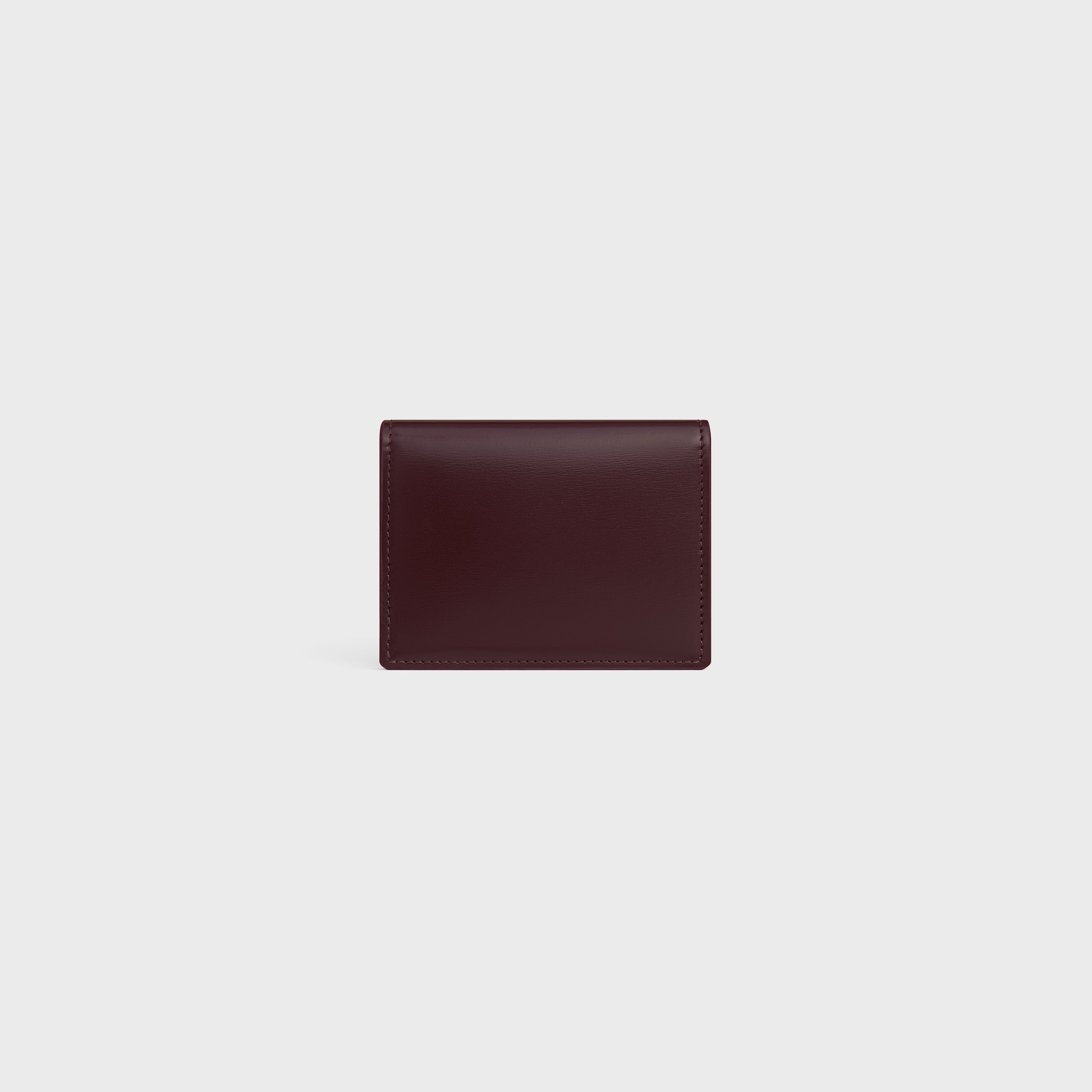 Celine Bi-fold Card Holder In Shiny Calfskin In Brown
