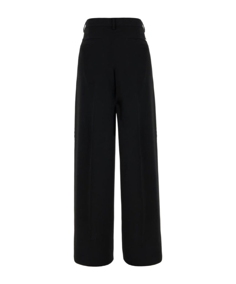 Dsquared2 Wide Leg Trousers In Viscose Stretch In Black