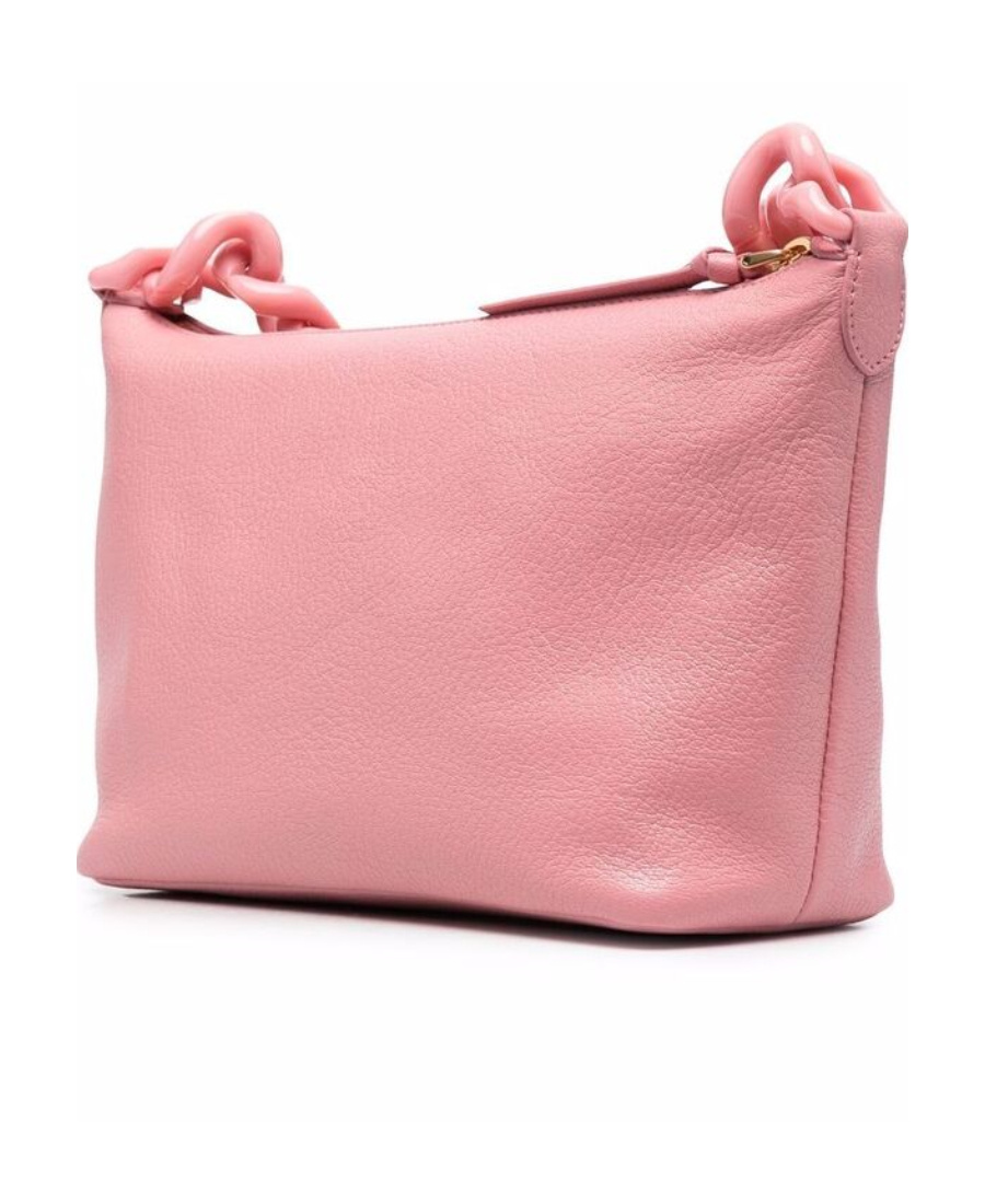 Miu Miu Logo-patch Leather Shoulder Bag In Pink