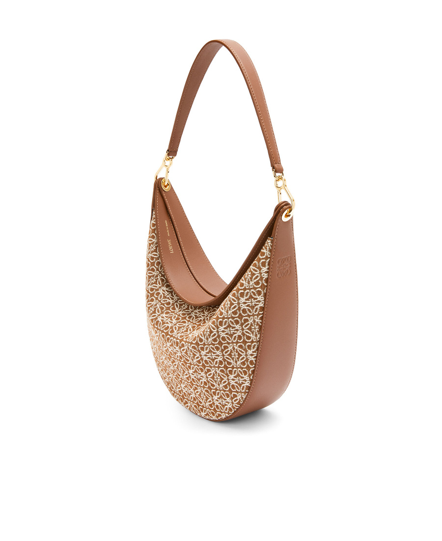 Loewe Luna Curved Shoulder Bag In Brown