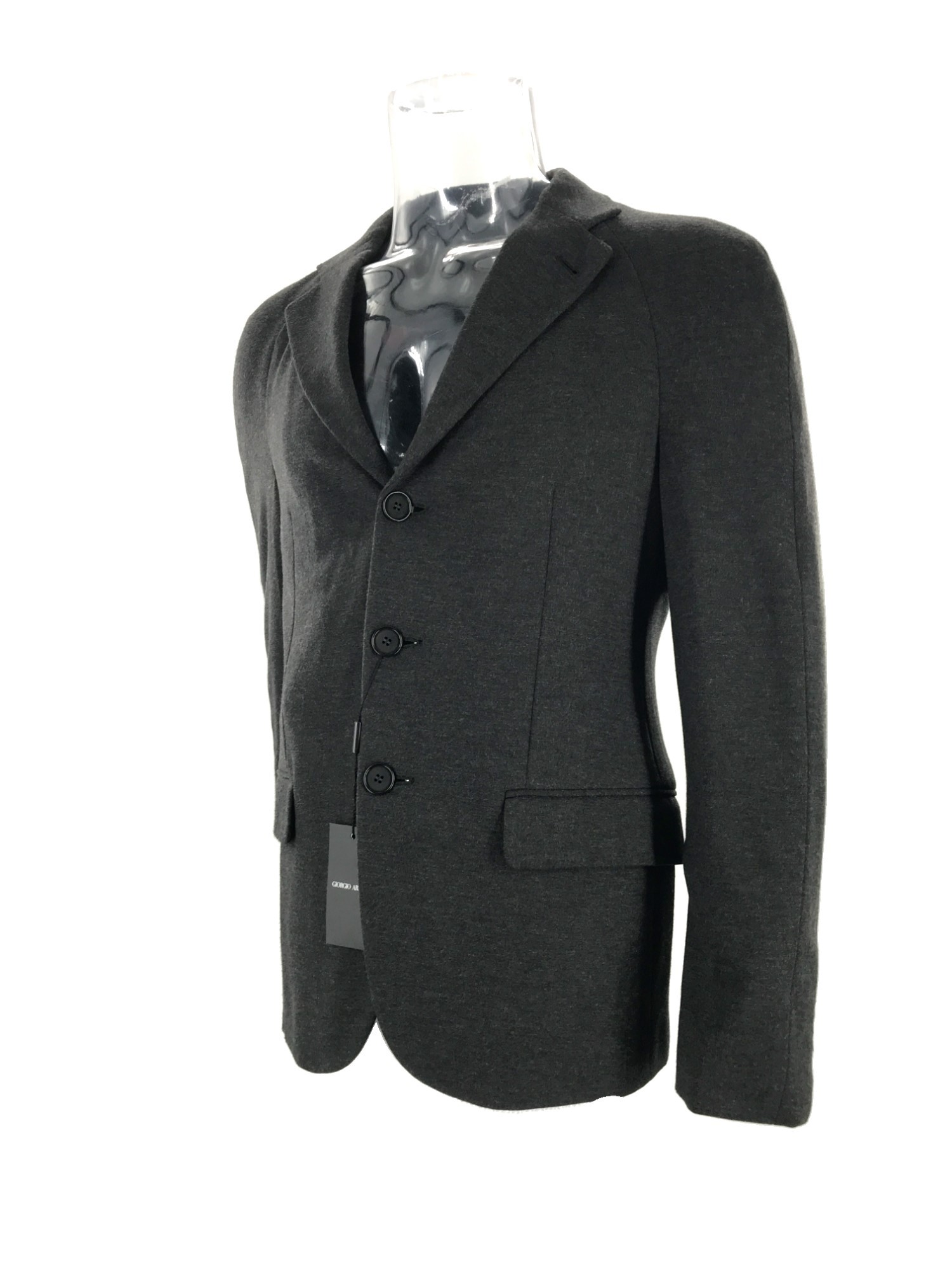 Giorgio Armani Long Sleeved Suit Jacket In Black