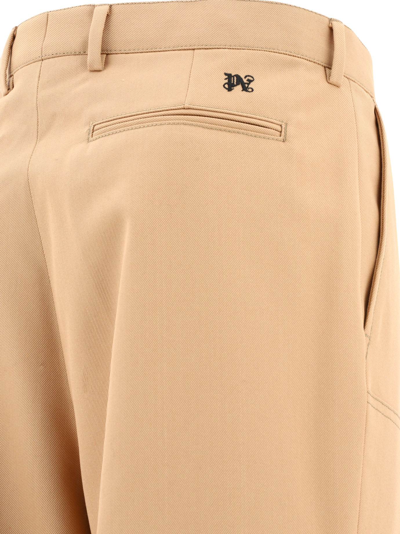 Palm Angels Monogram Tailored Pants In Nude