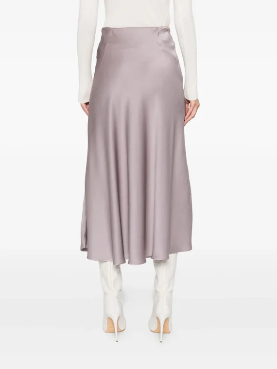 Herno Satin Midi Skirt In Gold