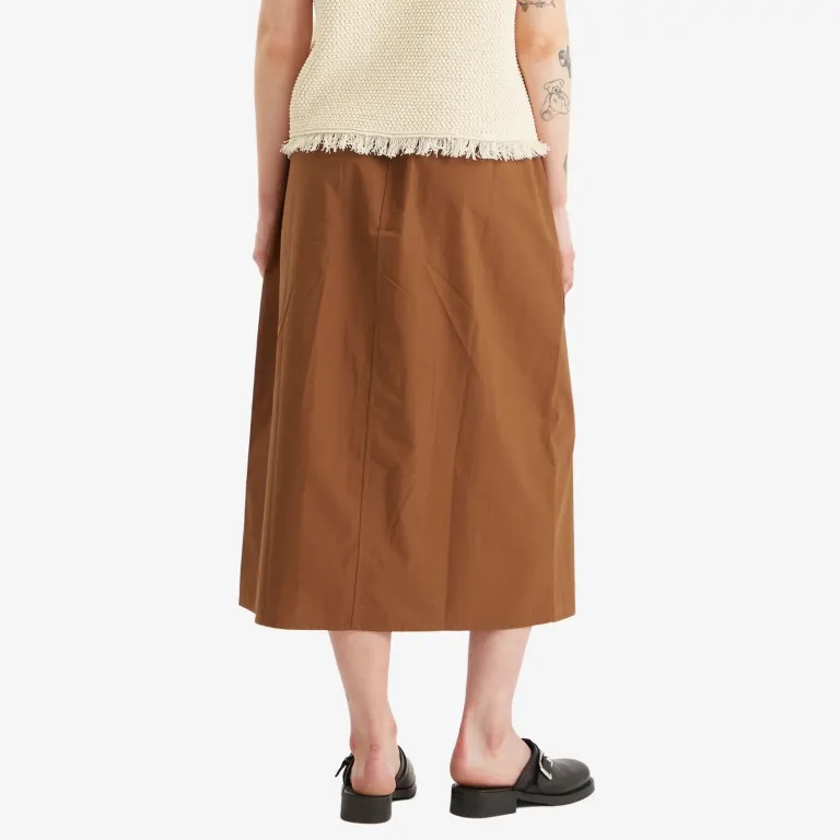 Studio Nicholson Elastic Waist Skirt In Brown