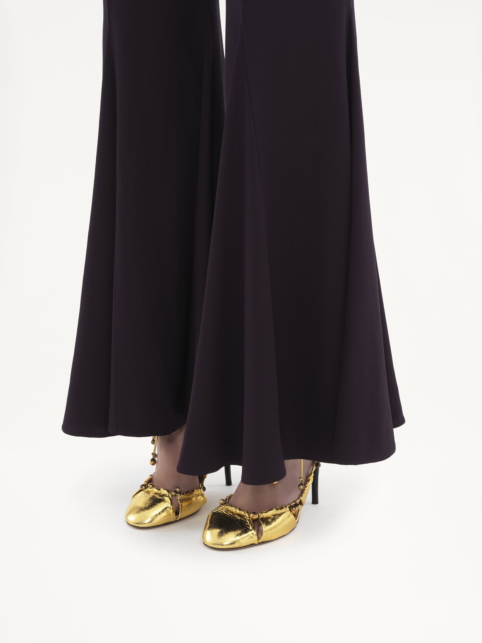 Shop Chloé Flared Leg Trousers In Black