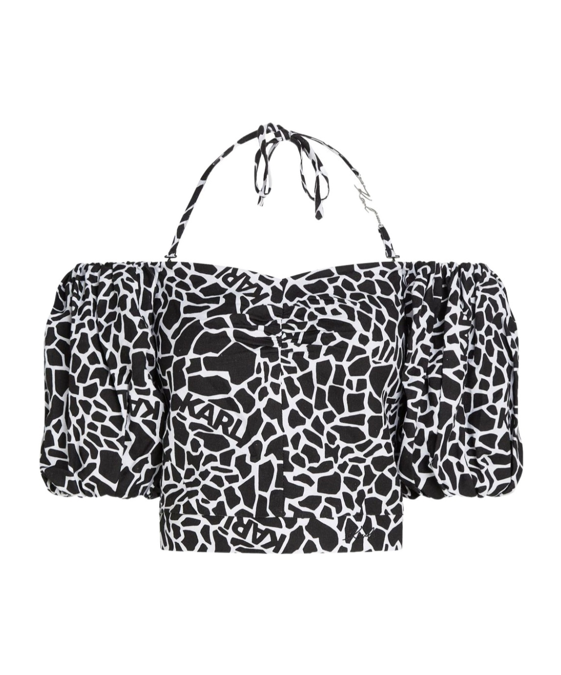 Shop Karl Lagerfeld Printed Blouse In Black