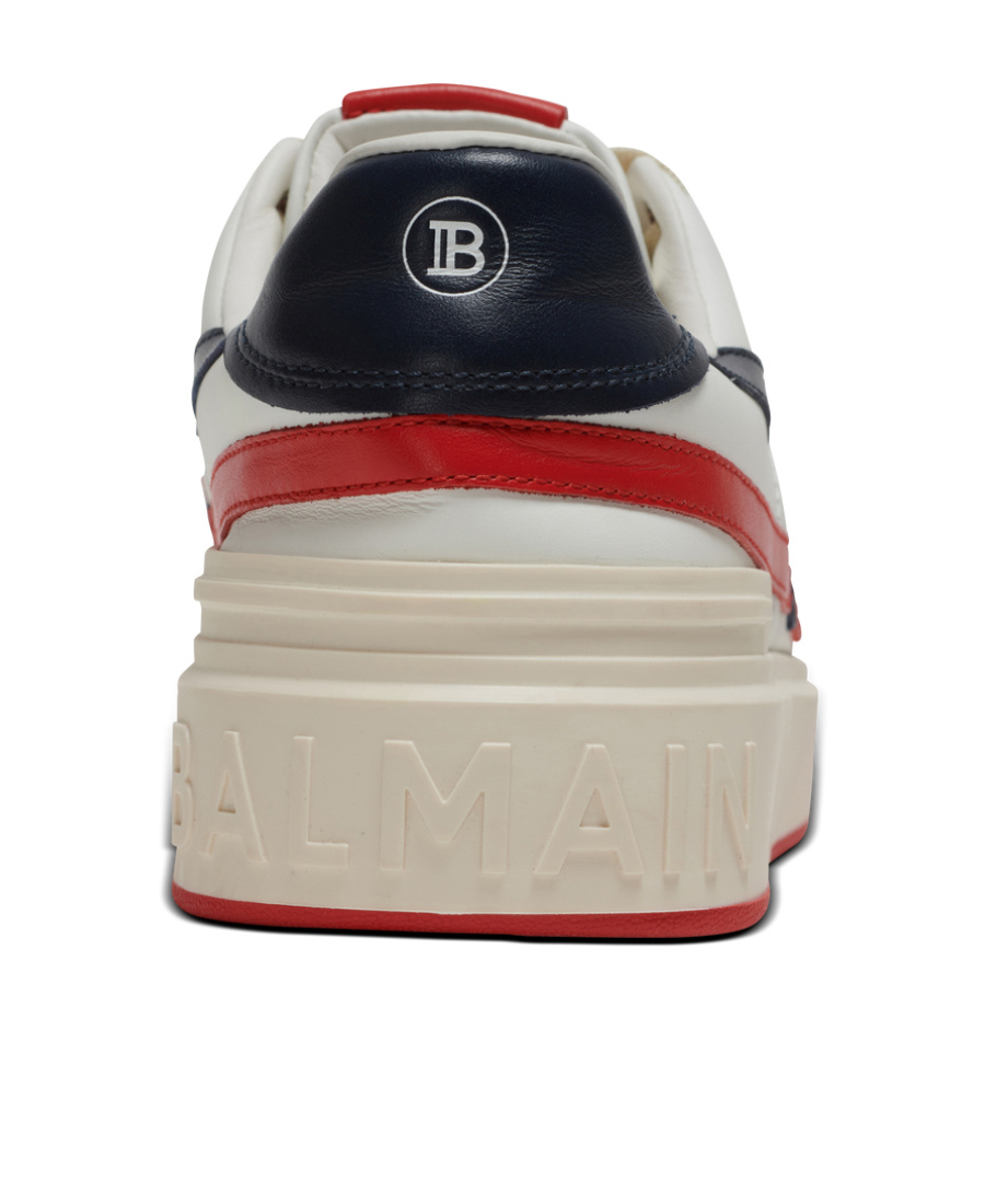 BALMAIN B-COURT MID-TOP LEATHER TRAINERS